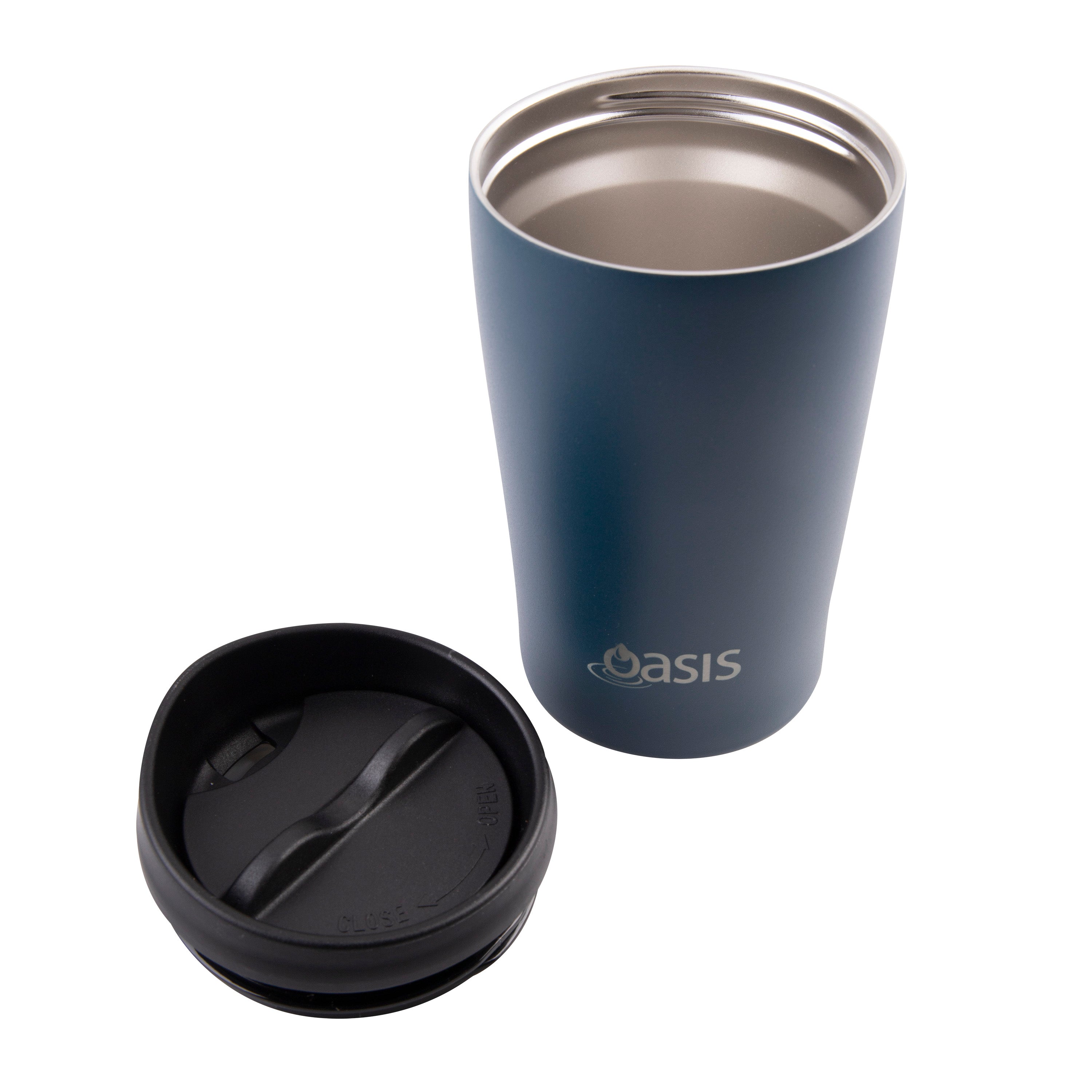 Oasis Stainless Steel Double Wall Travel Cup 380ml - Navy