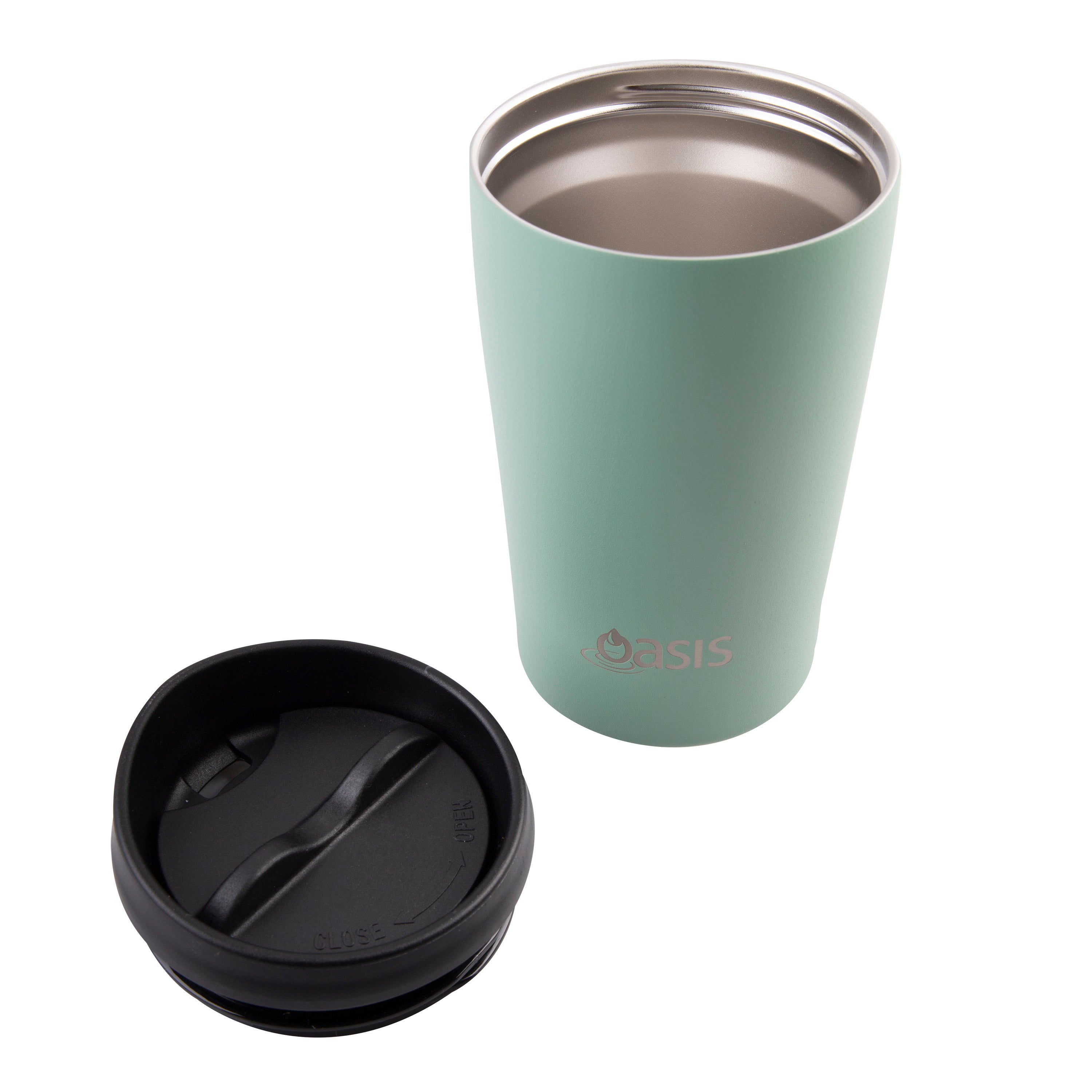 Oasis Stainless Steel Double Wall Travel Cup 380ml - Sage Green