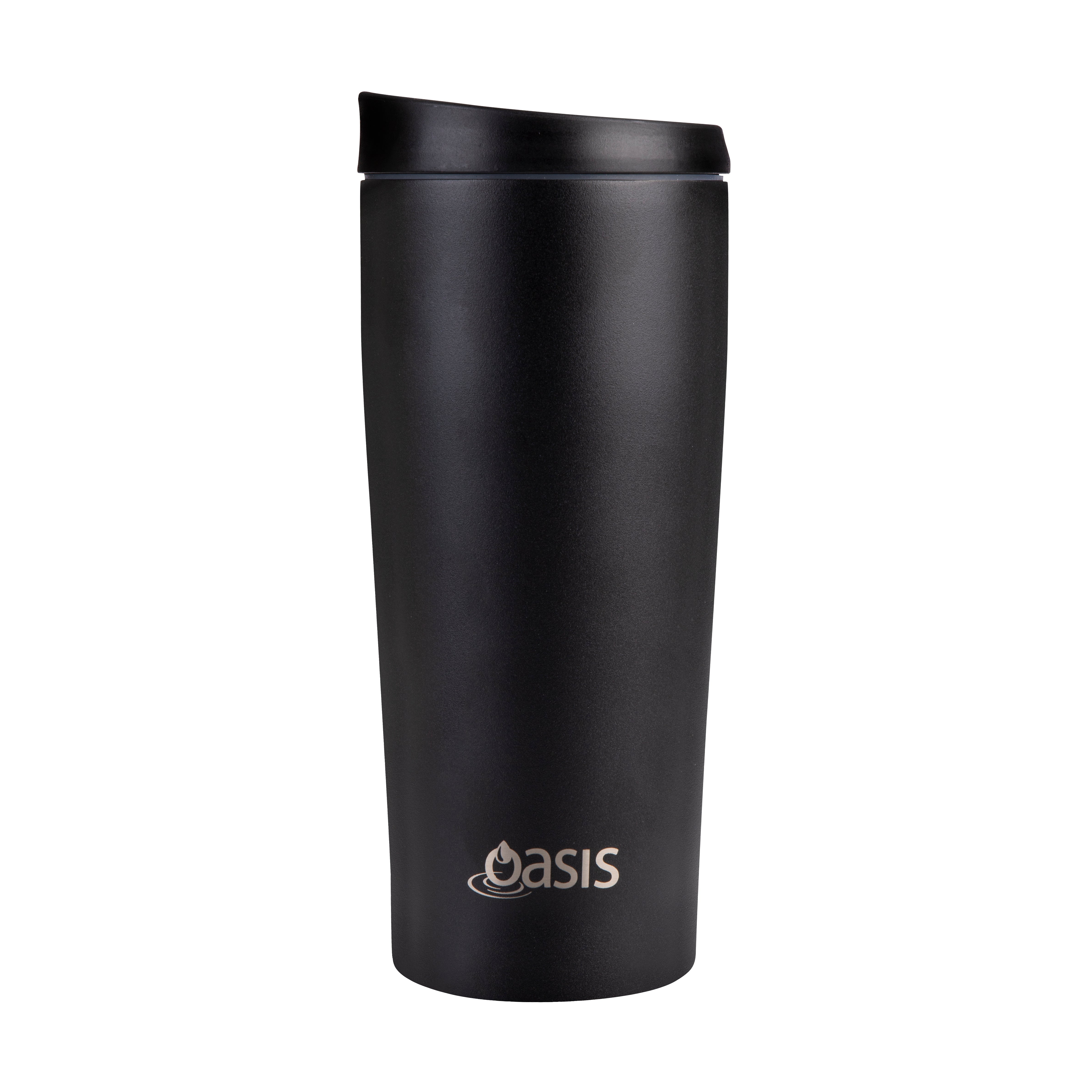 Oasis Stainless Steel Double Wall Travel Mug 600ml - Black