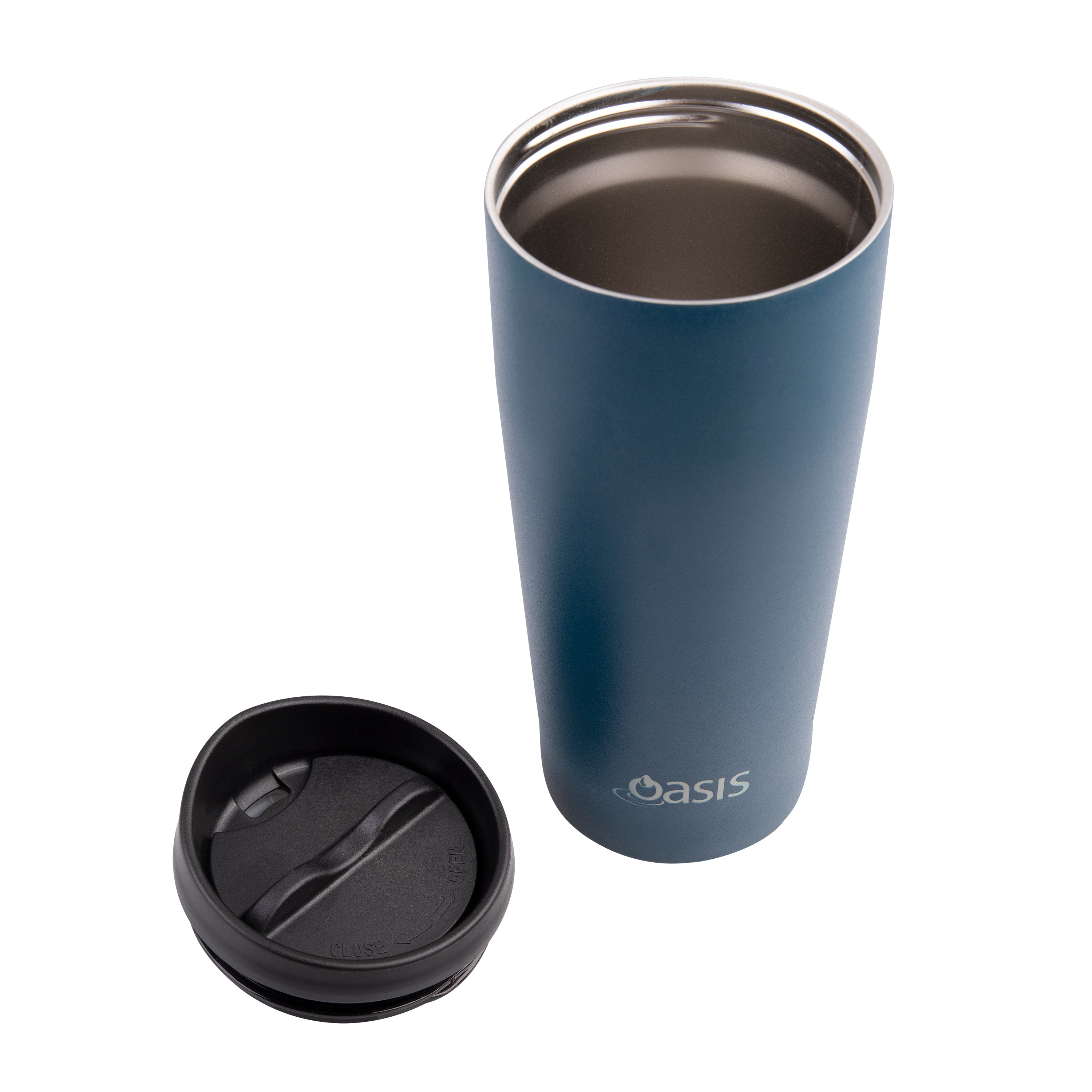 Oasis Stainless Steel Double Wall Travel Mug 600ml - Navy