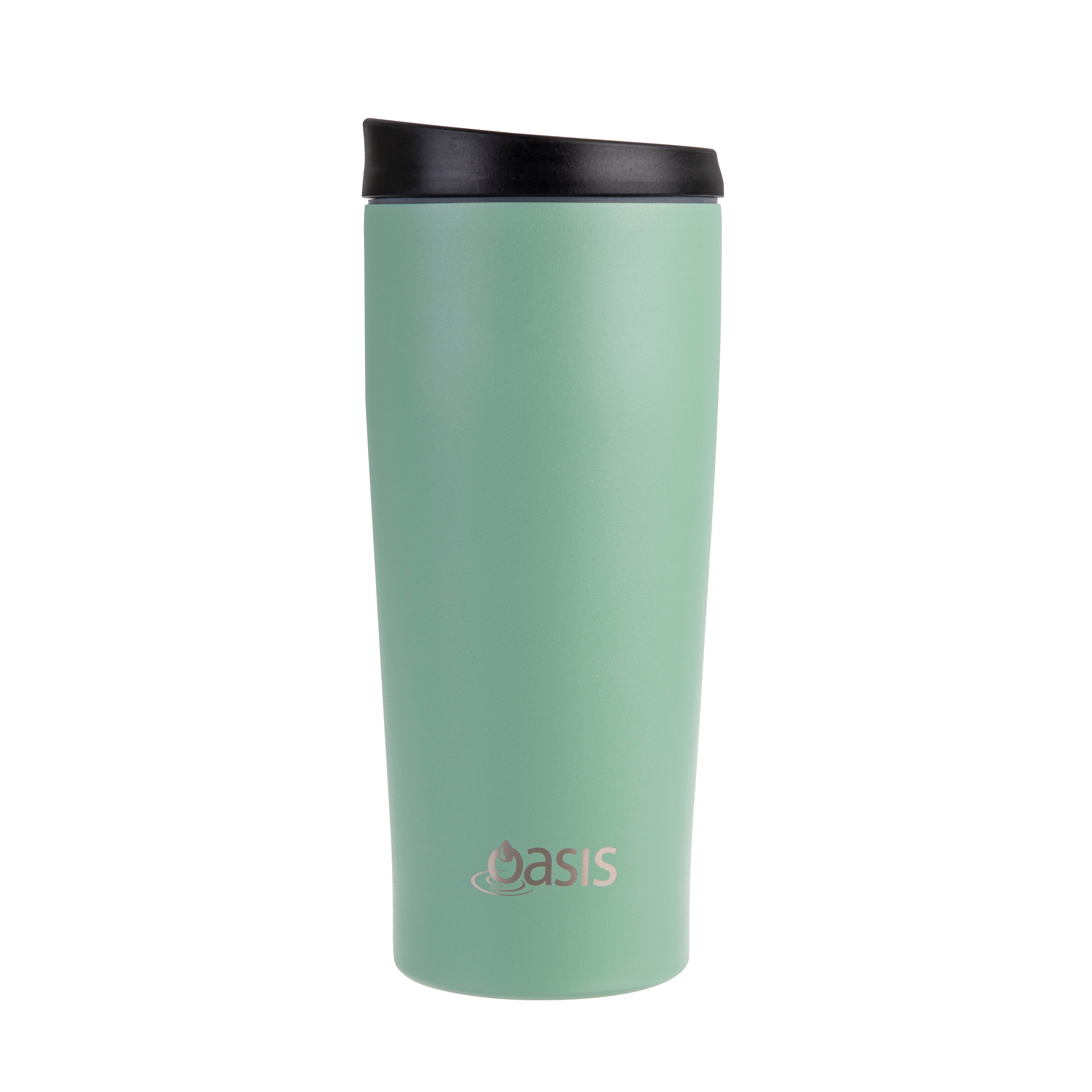 Oasis Stainless Steel Double Wall Travel Mug 600ml - Sage Green