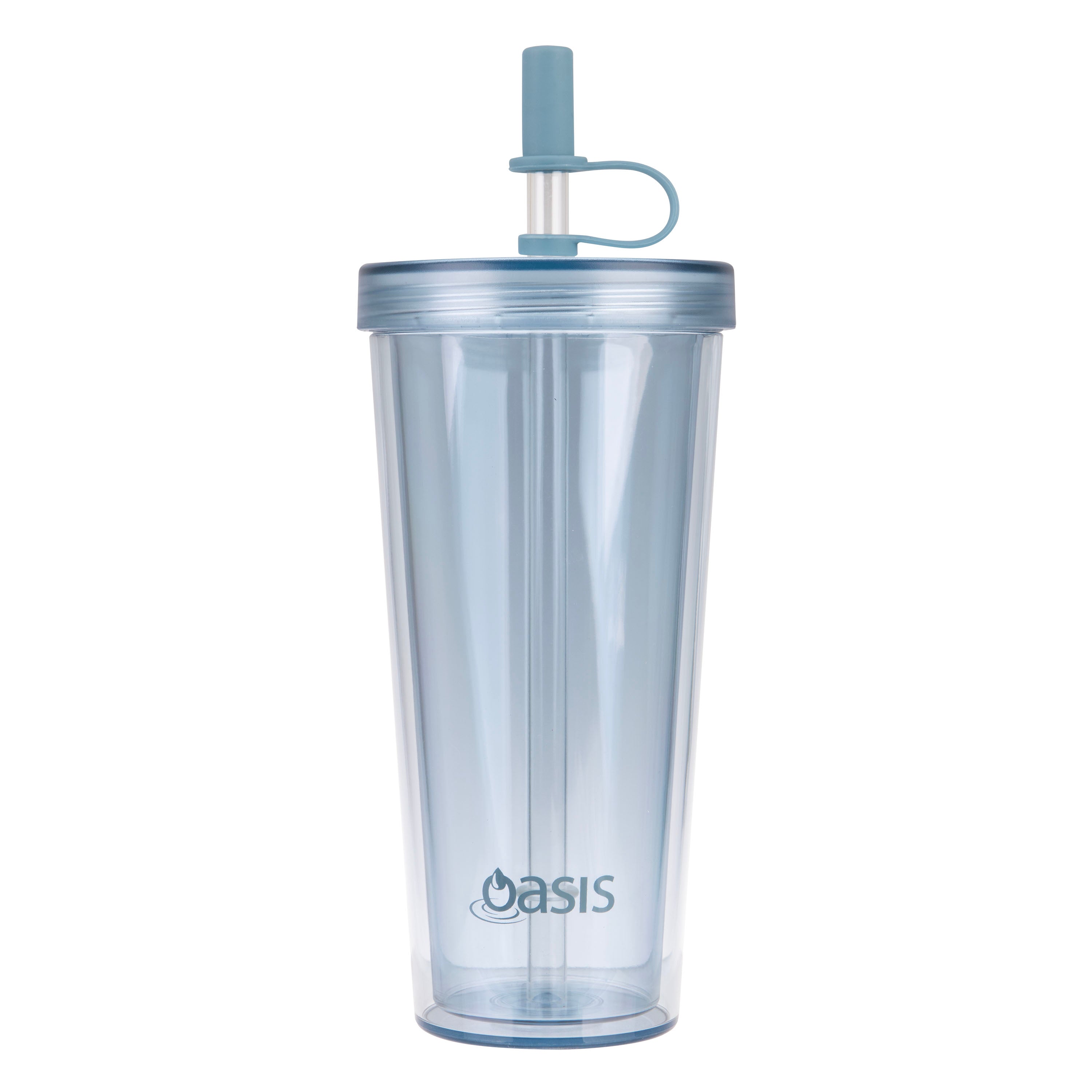Oasis Double Wall Smoothie Tumbler with Straw 520ml - Blueberry