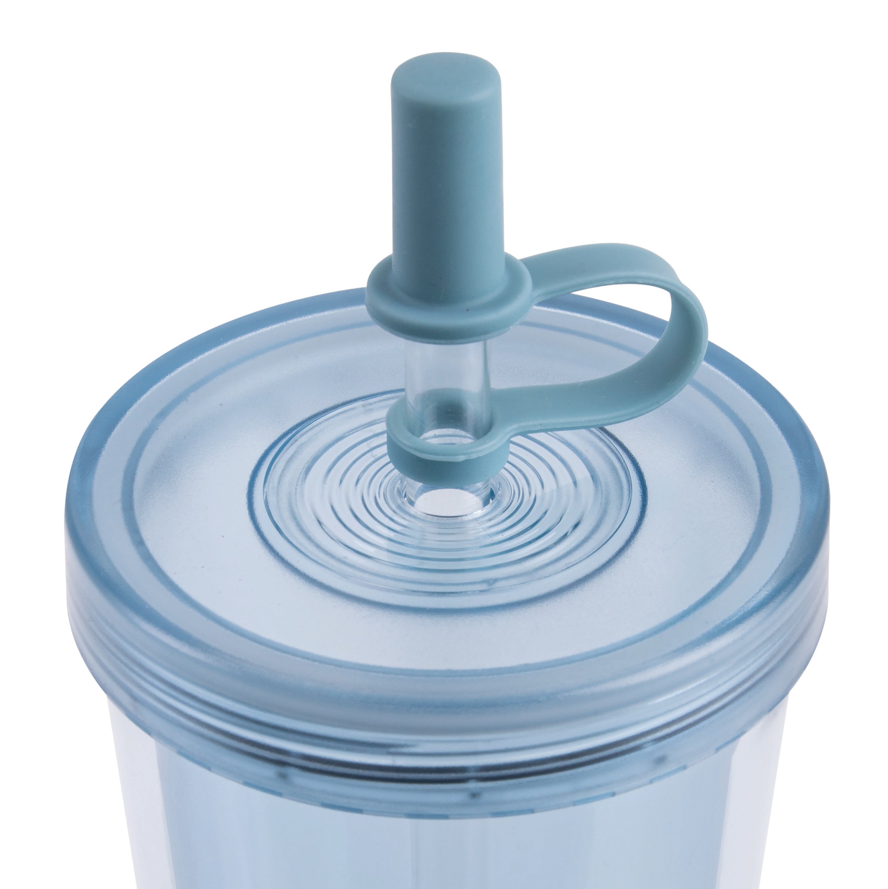 Oasis Double Wall Smoothie Tumbler with Straw 520ml - Blueberry