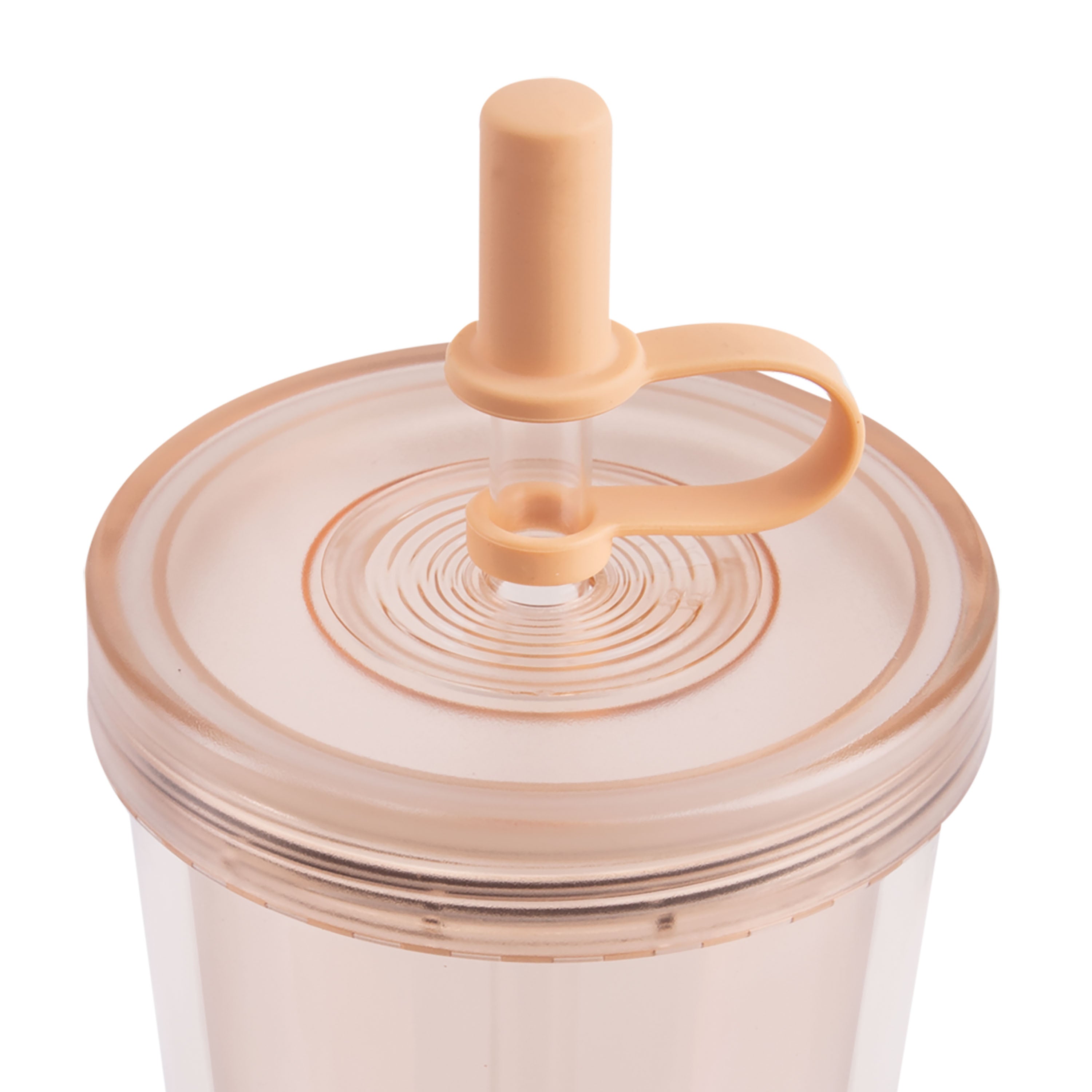 Oasis Double Wall Smoothie Tumbler with Straw 520ml - Peach