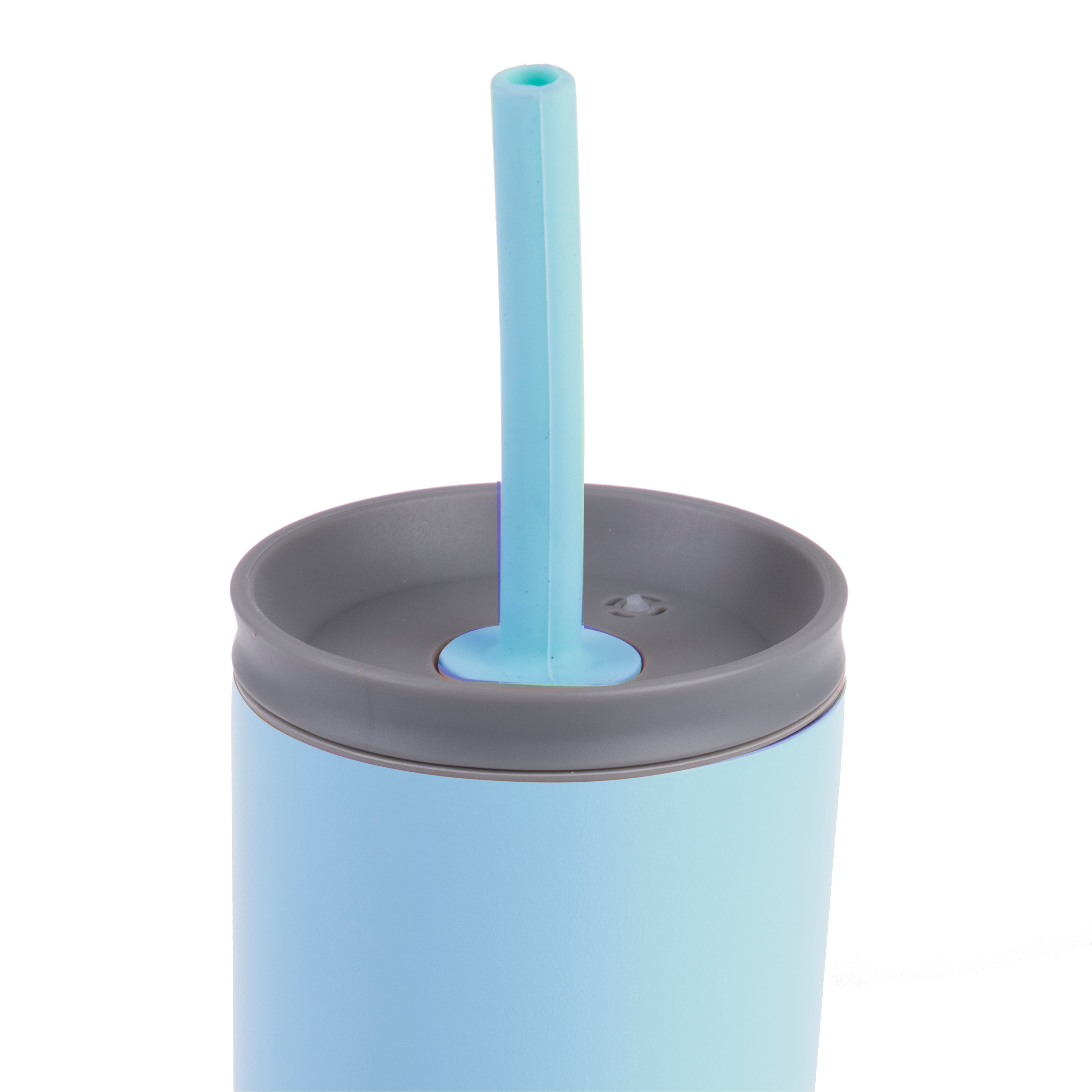 Oasis "Super Sipper" Double Wall Tumbler with Silicone Straw 600ml - Island Blue