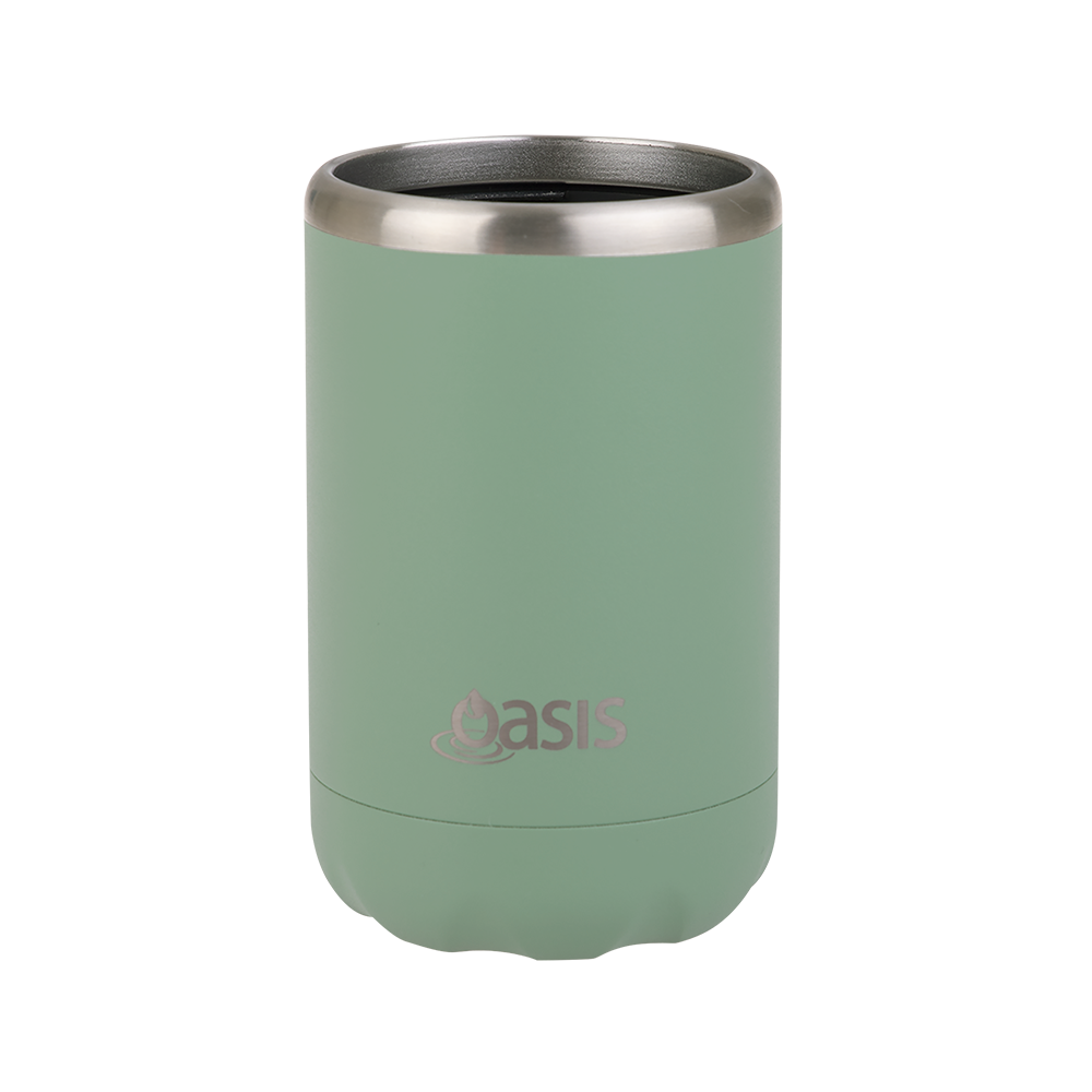 Oasis Stainless Steel Double Wall Insulated Cooler Can 375ml - Sea Green