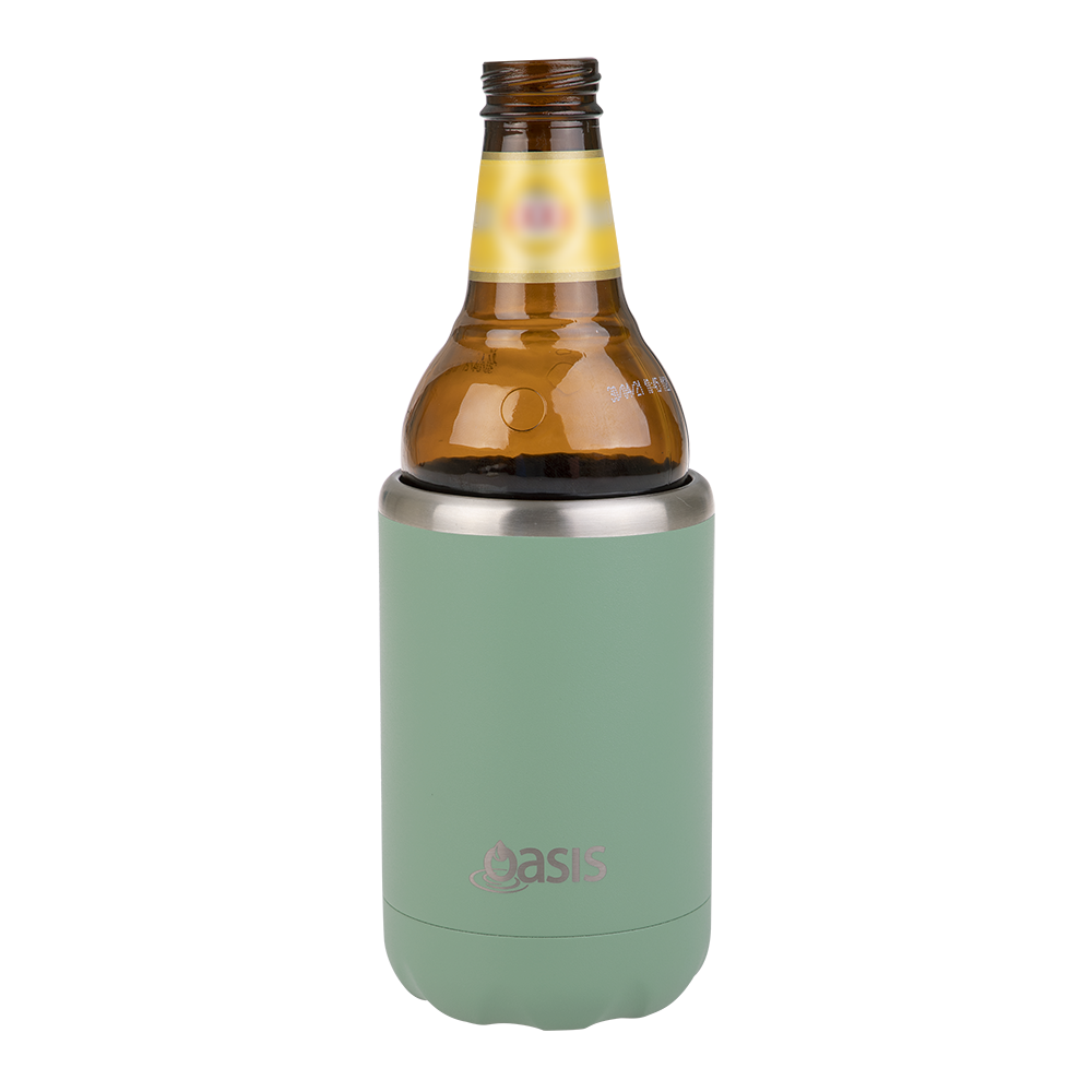 Oasis Stainless Steel Double Wall Insulated Cooler Can 375ml - Sea Green