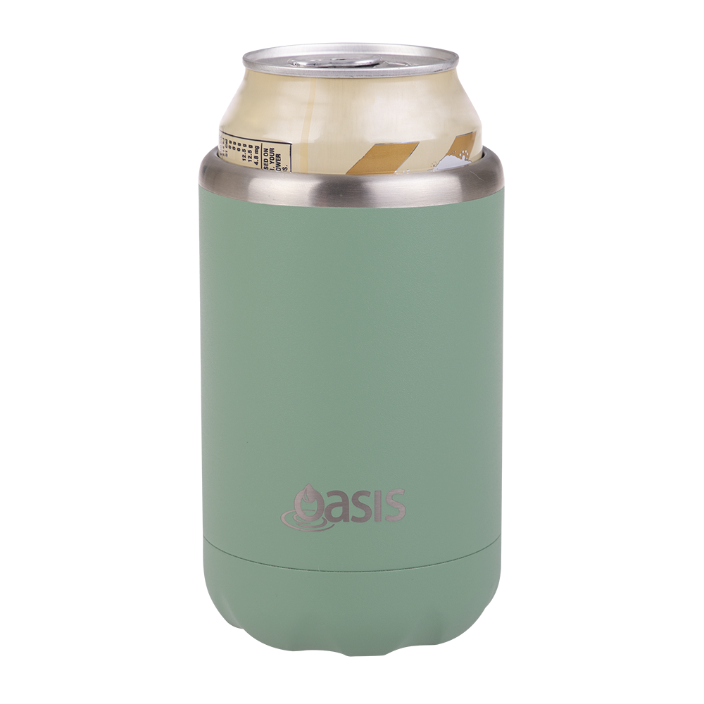 Oasis Stainless Steel Double Wall Insulated Cooler Can 375ml - Sea Green