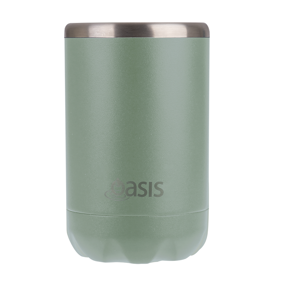 Oasis Stainless Steel Double Wall Insulated Cooler Can 375ml - Sea Green