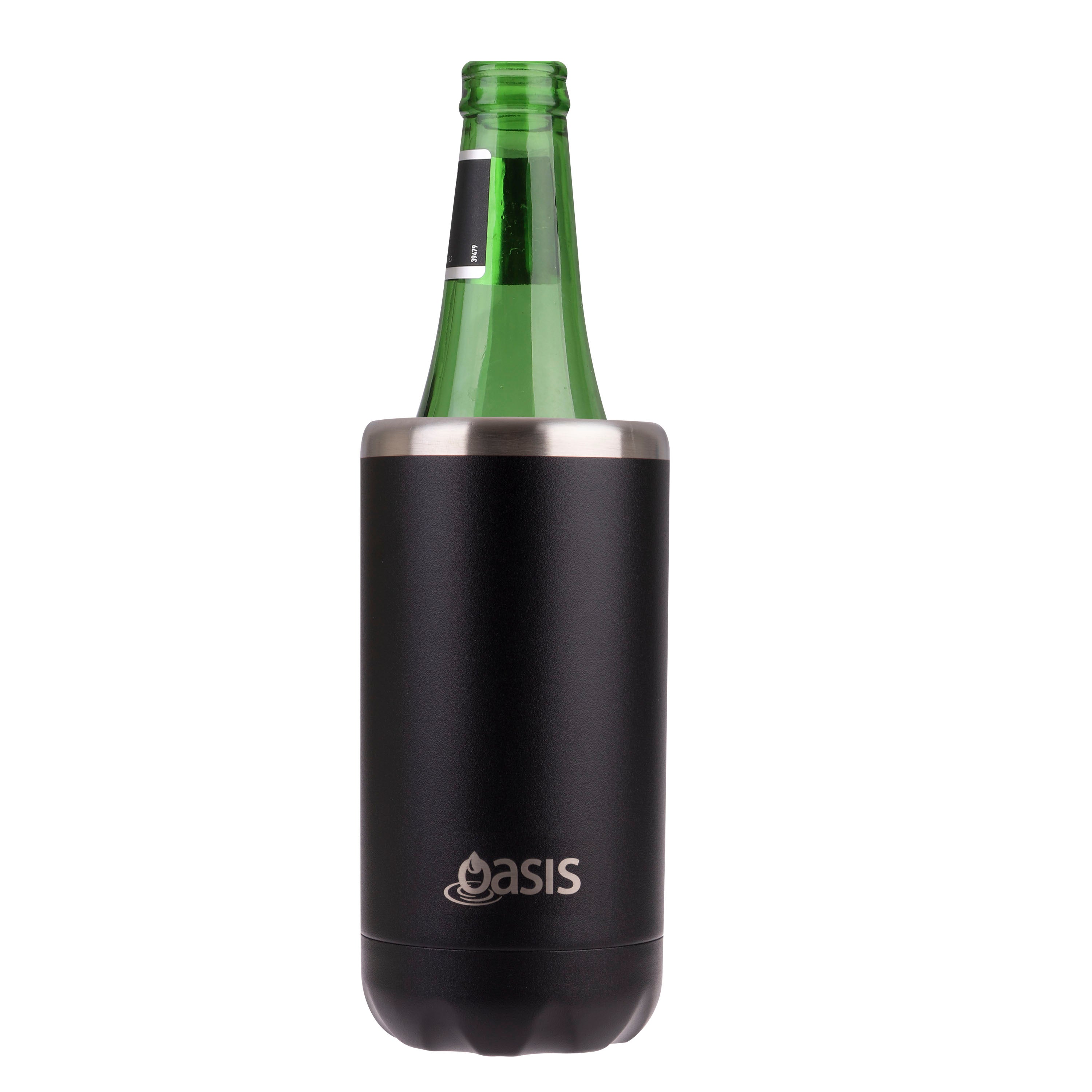 Oasis Stainless Steel Double Wall Cooler Can 330ml - Black