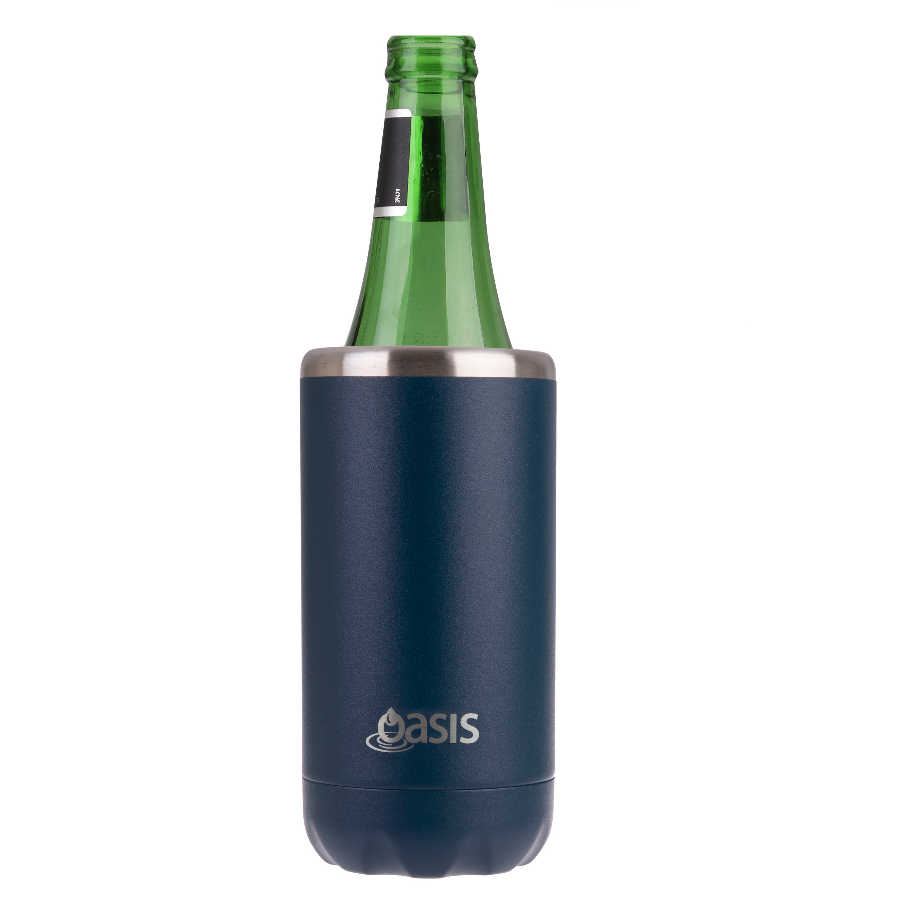 Oasis Stainless Steel Double Wall Cooler Can 330ml - Navy