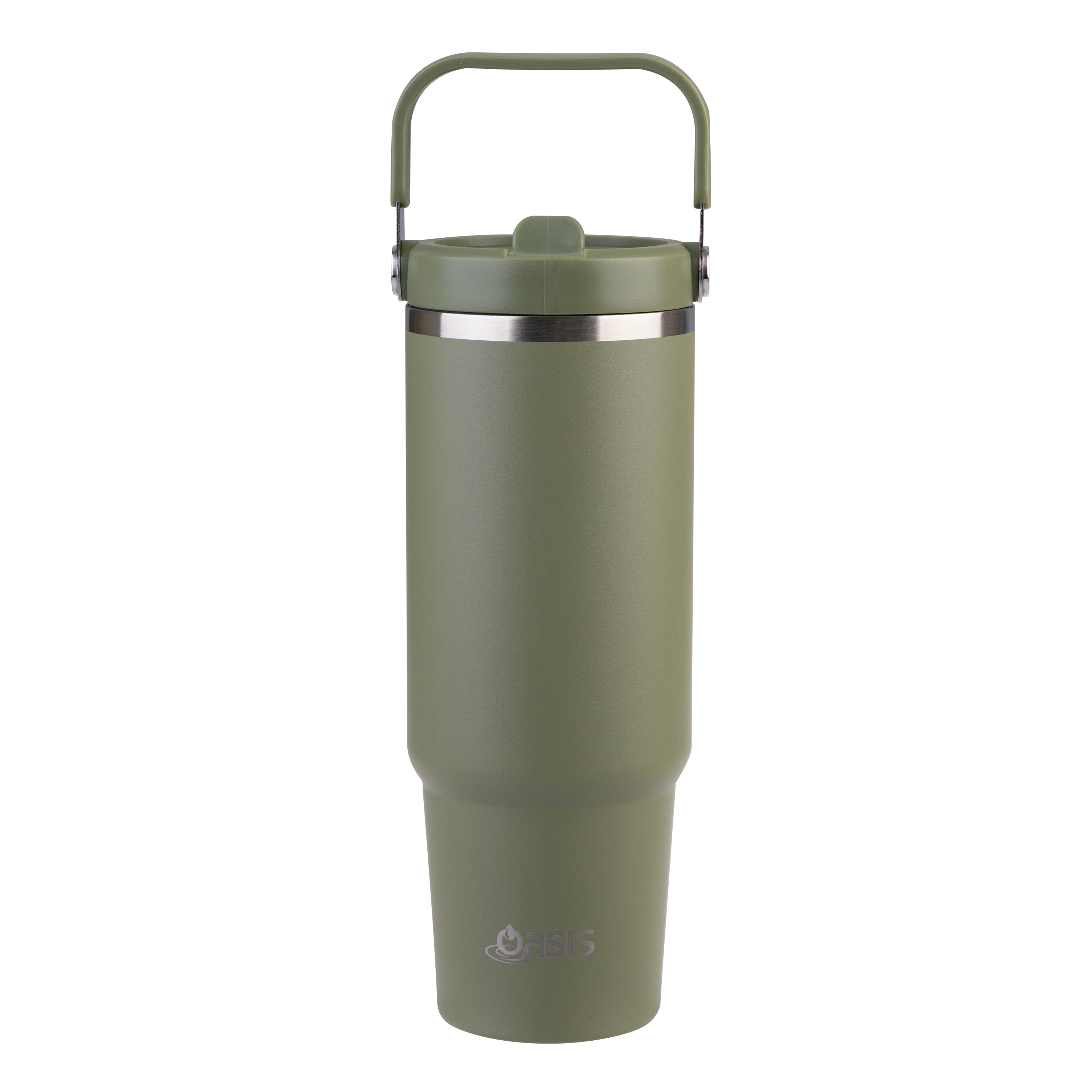 Oasis Stainless Steel Double Wall Carry Tumbler 900ml - Olive Green