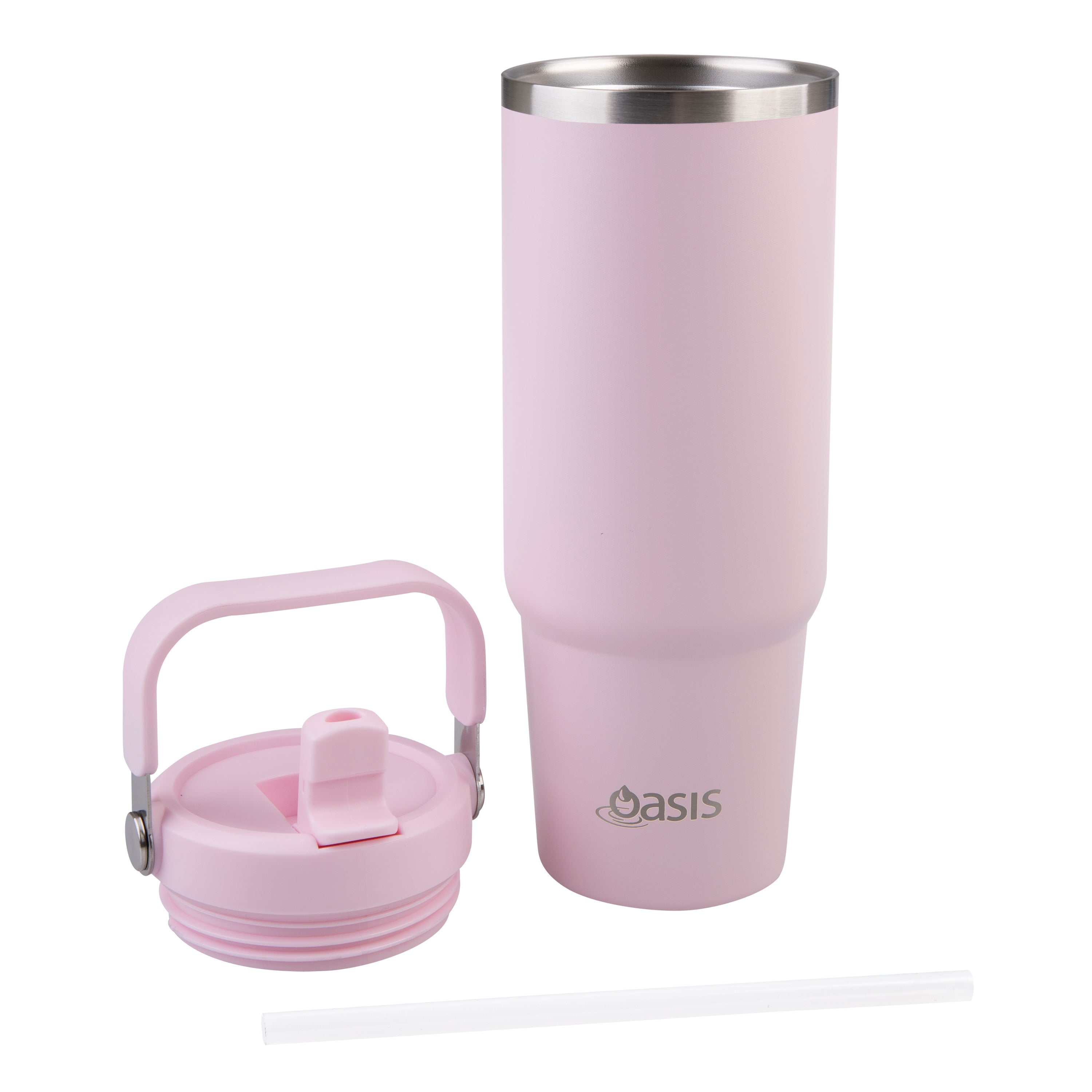 Oasis Stainless Steel Double Wall Carry Tumbler 900ml - Pink Lemonade