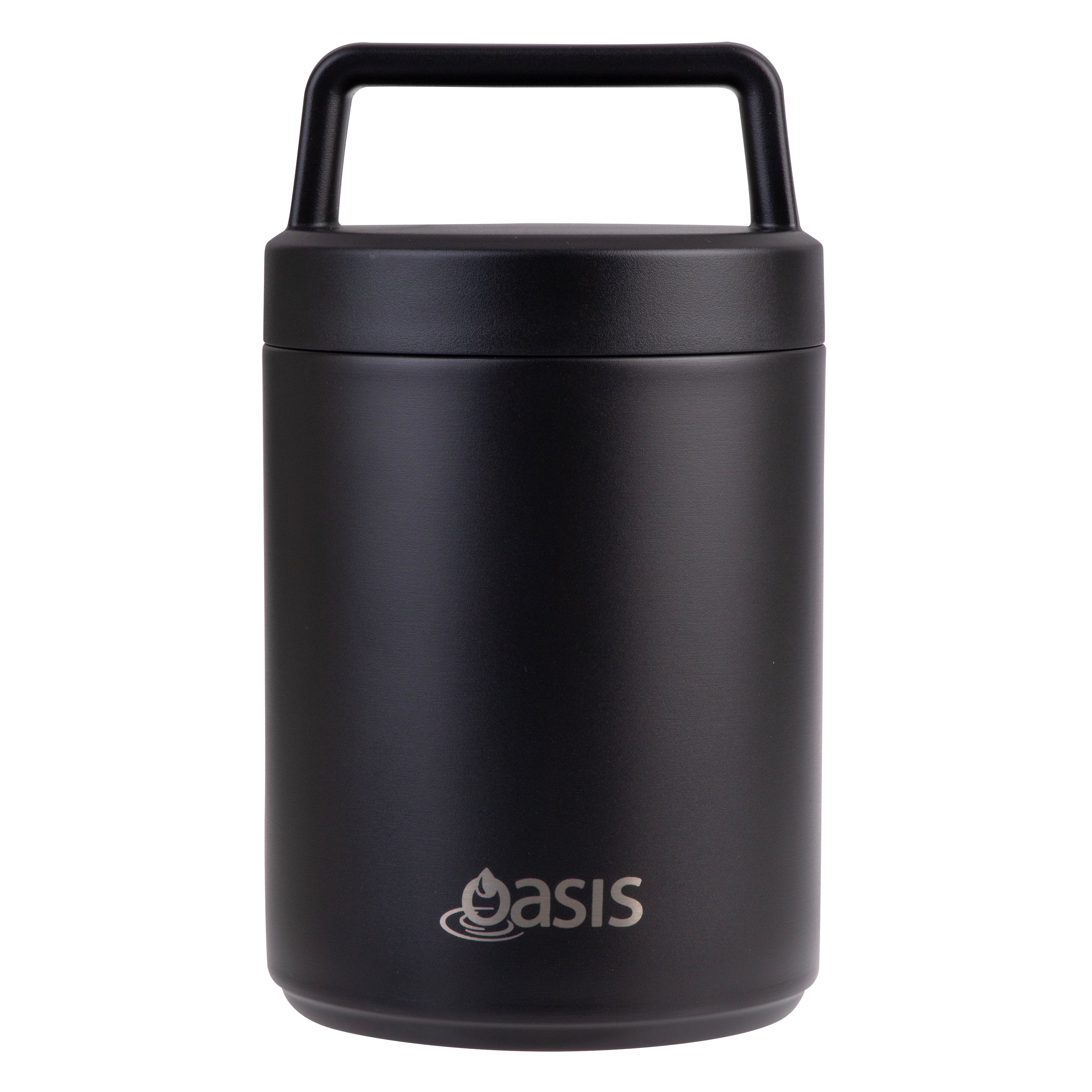 Oasis Stainless Steel Double Wall Insulated Food Flask W/ Handle 480ml - Black