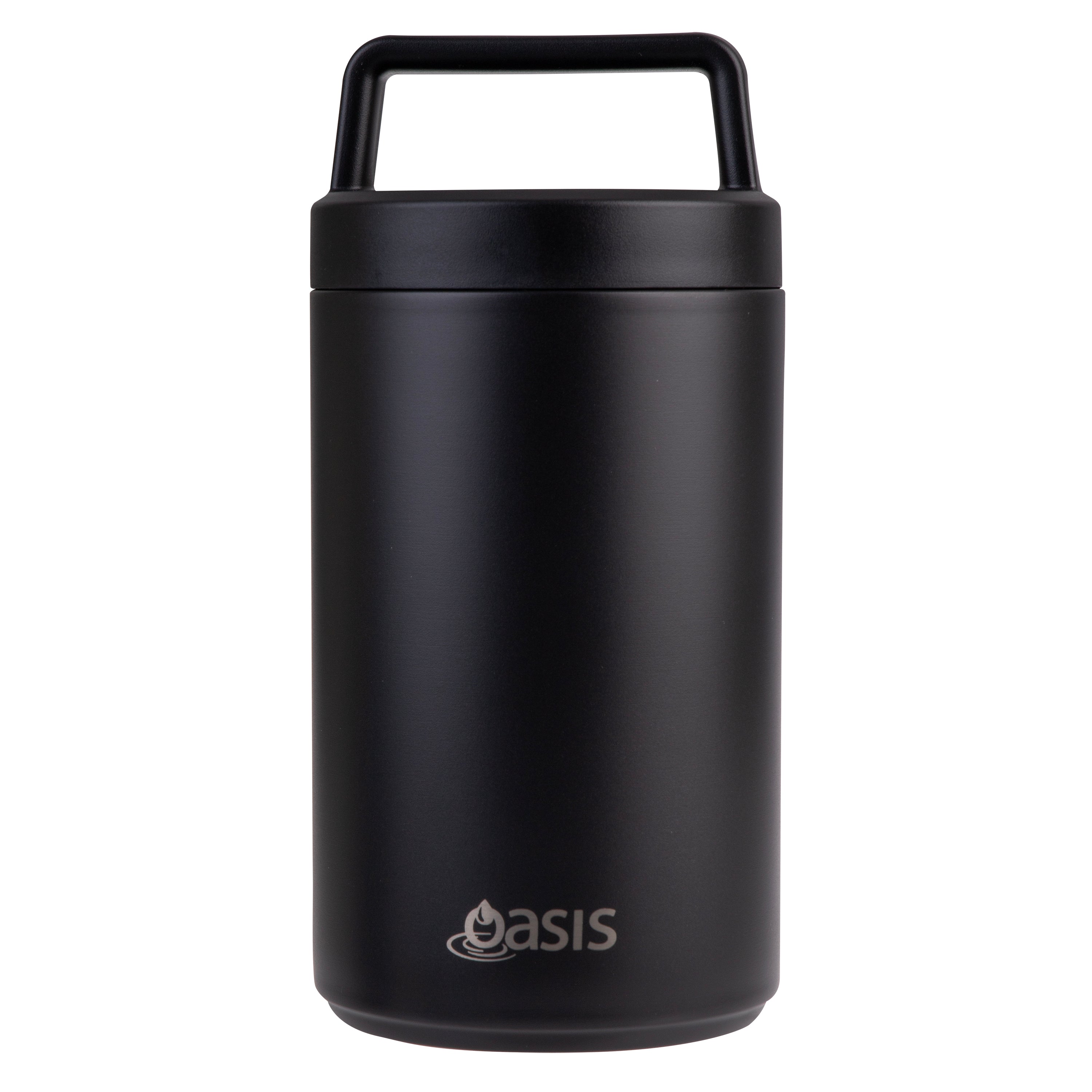 Oasis Double Wall Insulated Food Flask W/ Handle 700ml - Black