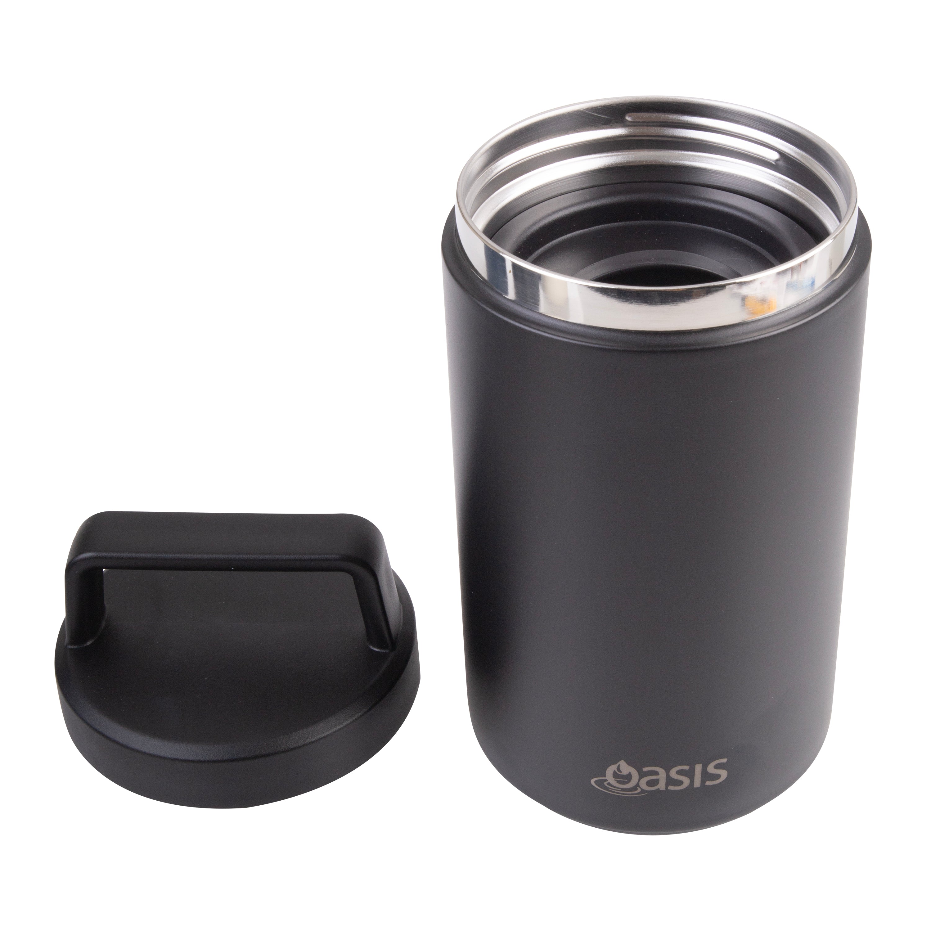 Oasis Double Wall Insulated Food Flask W/ Handle 700ml - Black