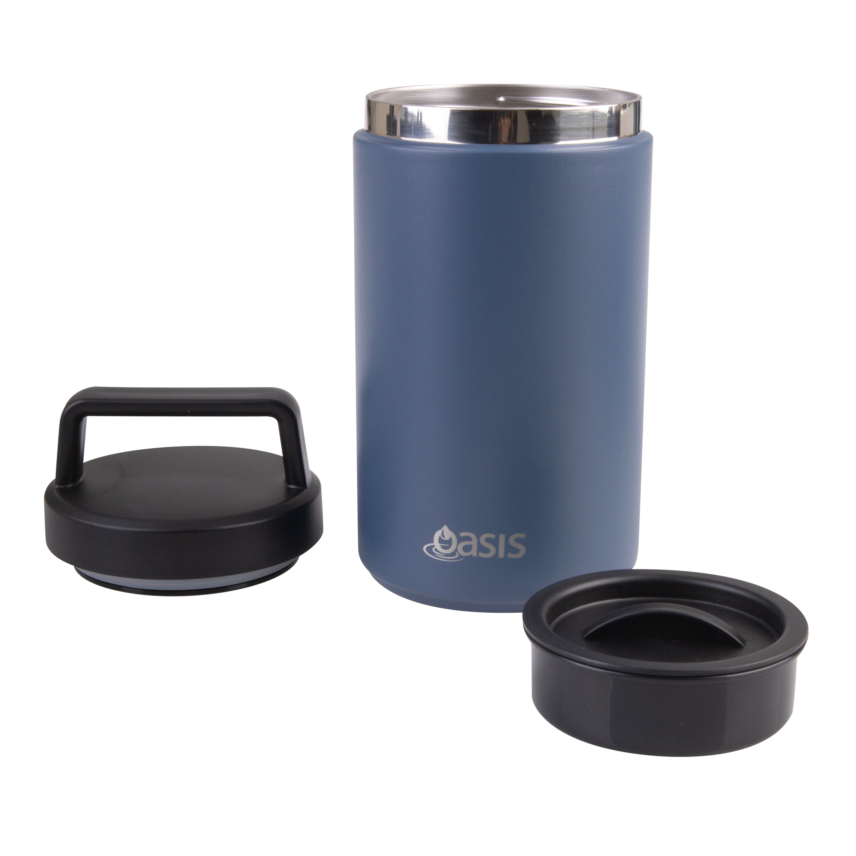Oasis Double Wall Insulated Food Flask W/ Handle 700ml - Indigo