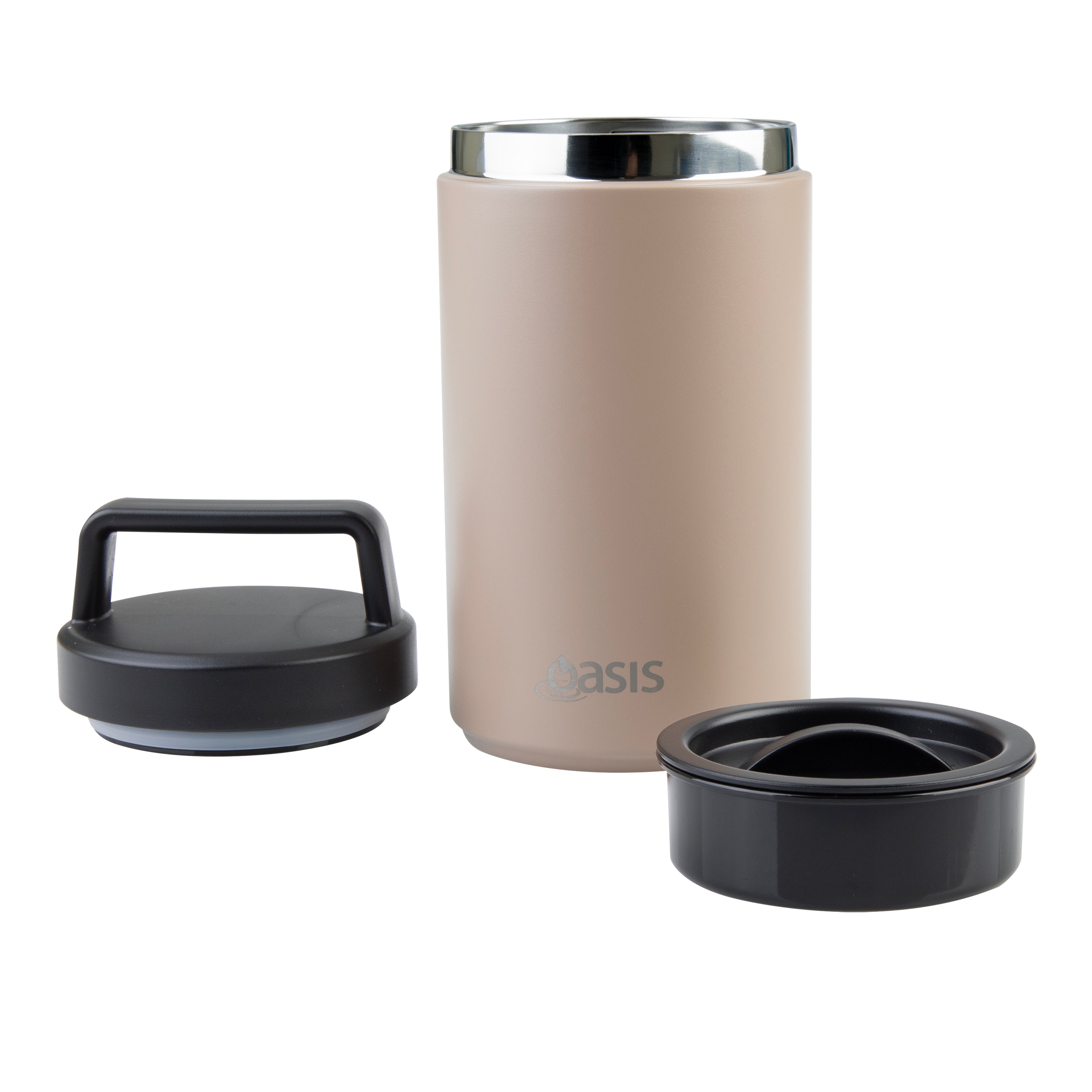 Oasis Double Wall Insulated Food Flask W/ Handle 700ml - Latte