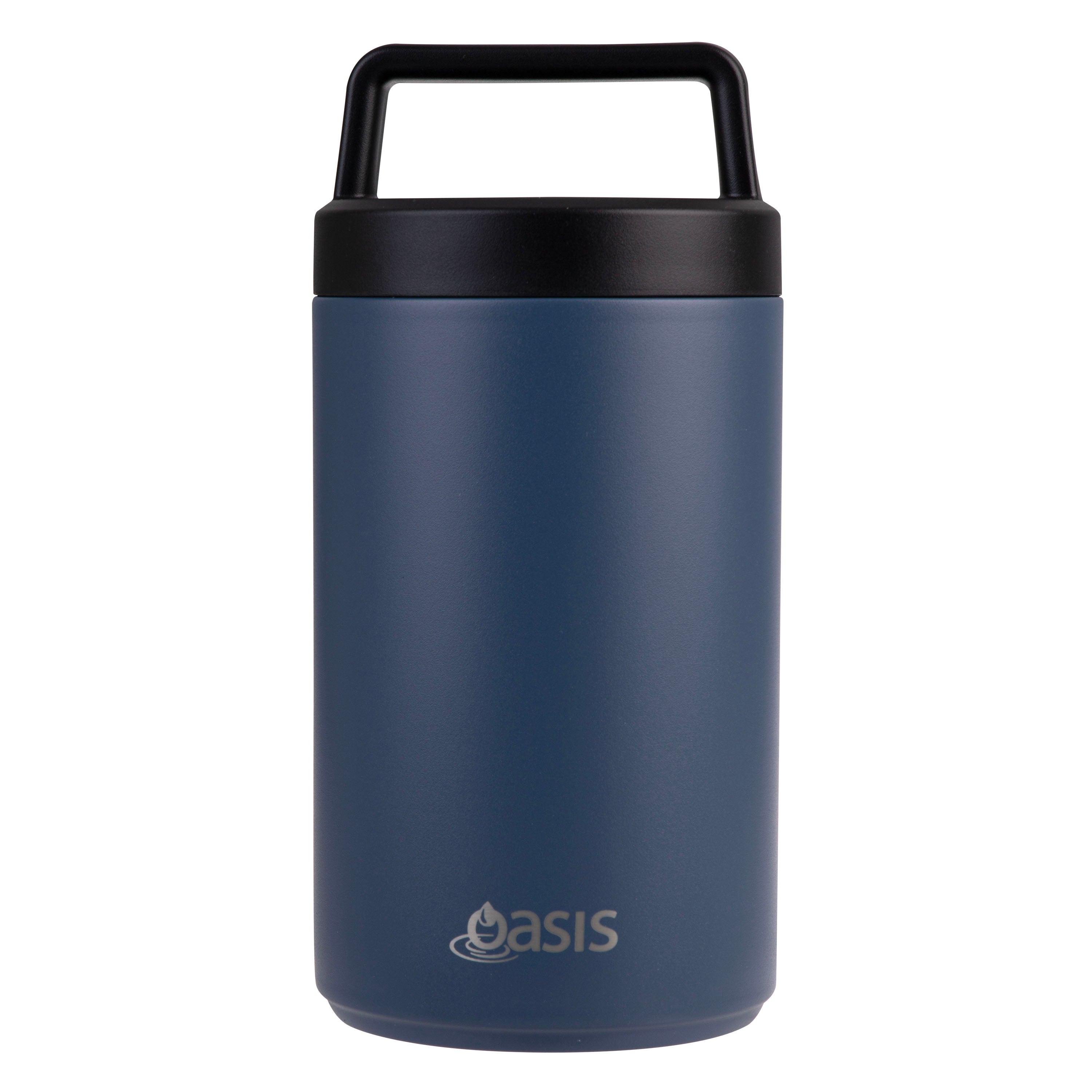 Oasis Stainless Steel Double Wall Flask with Handle & Spoon 700ml - Indigo