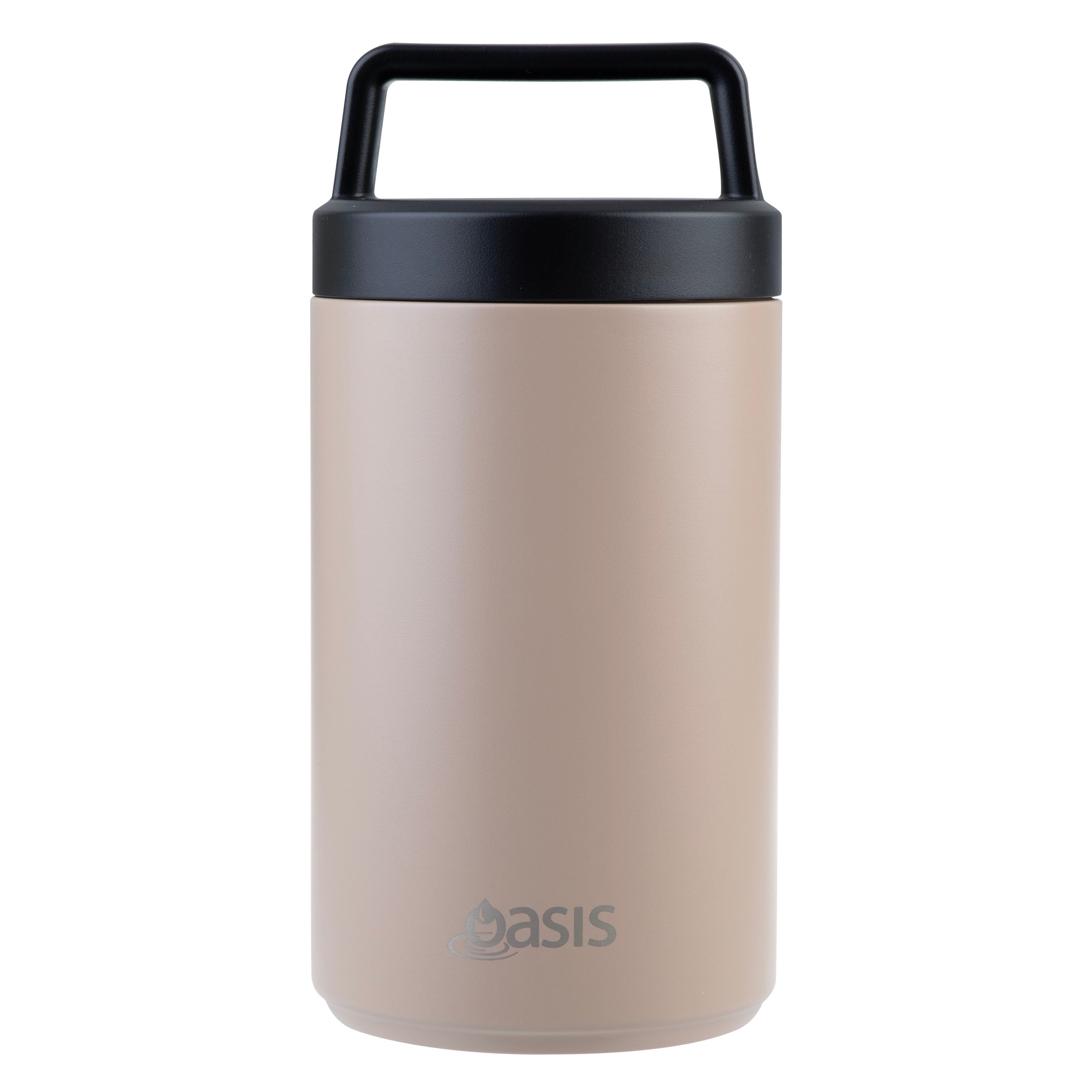 Oasis Stainless Steel Double Wall Flask with Handle & Spoon 700ml - Latte