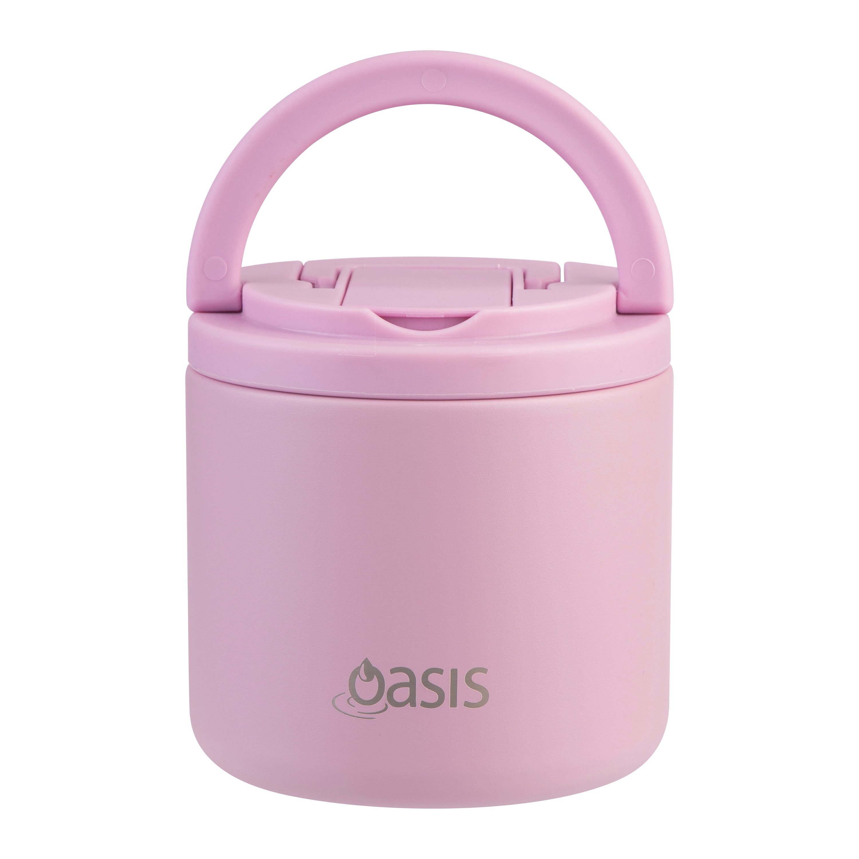 Oasis Double Wall Insulated Food Flask with Quick Release Lid & Spork 500ml - Blush