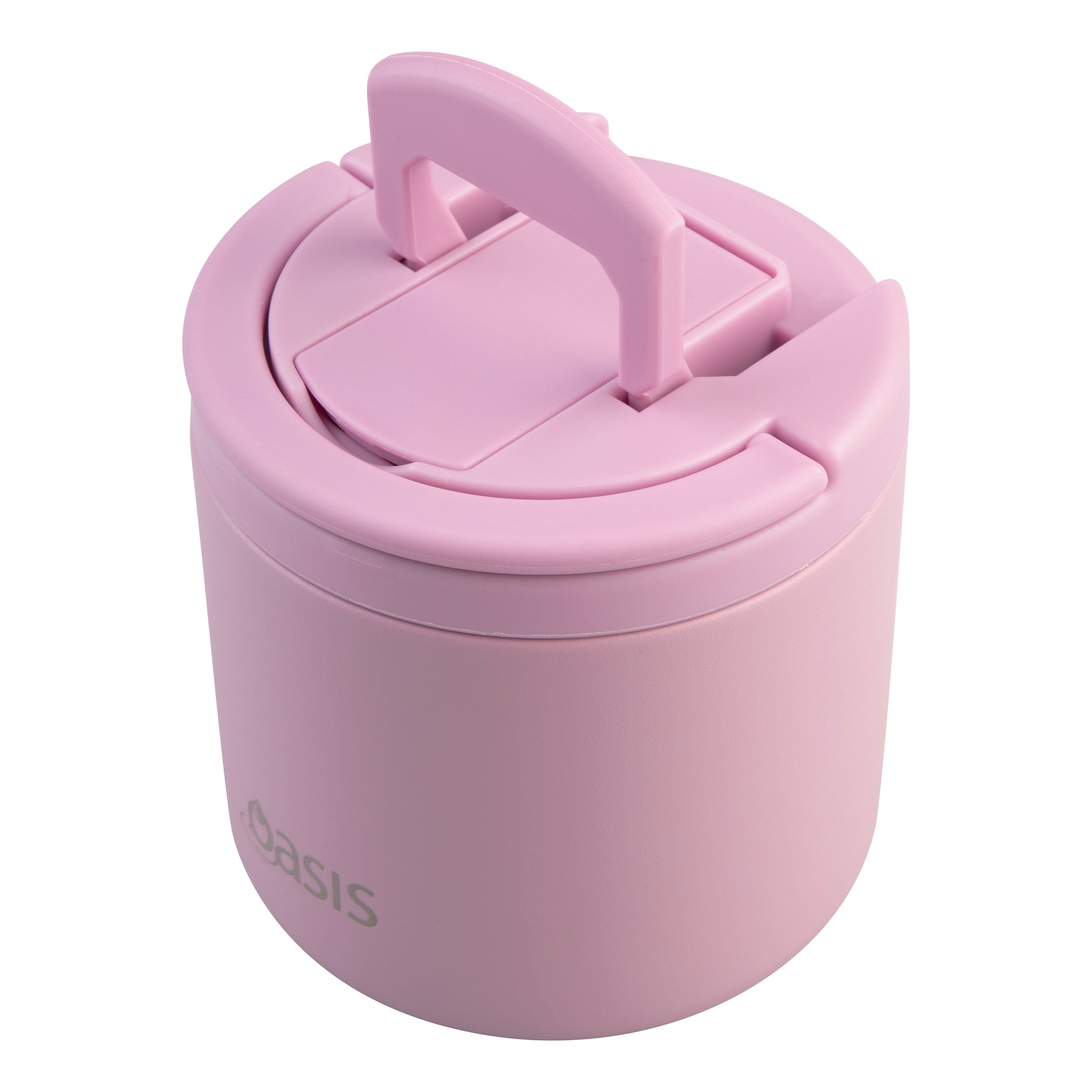 Oasis Double Wall Insulated Food Flask with Quick Release Lid & Spork 500ml - Blush