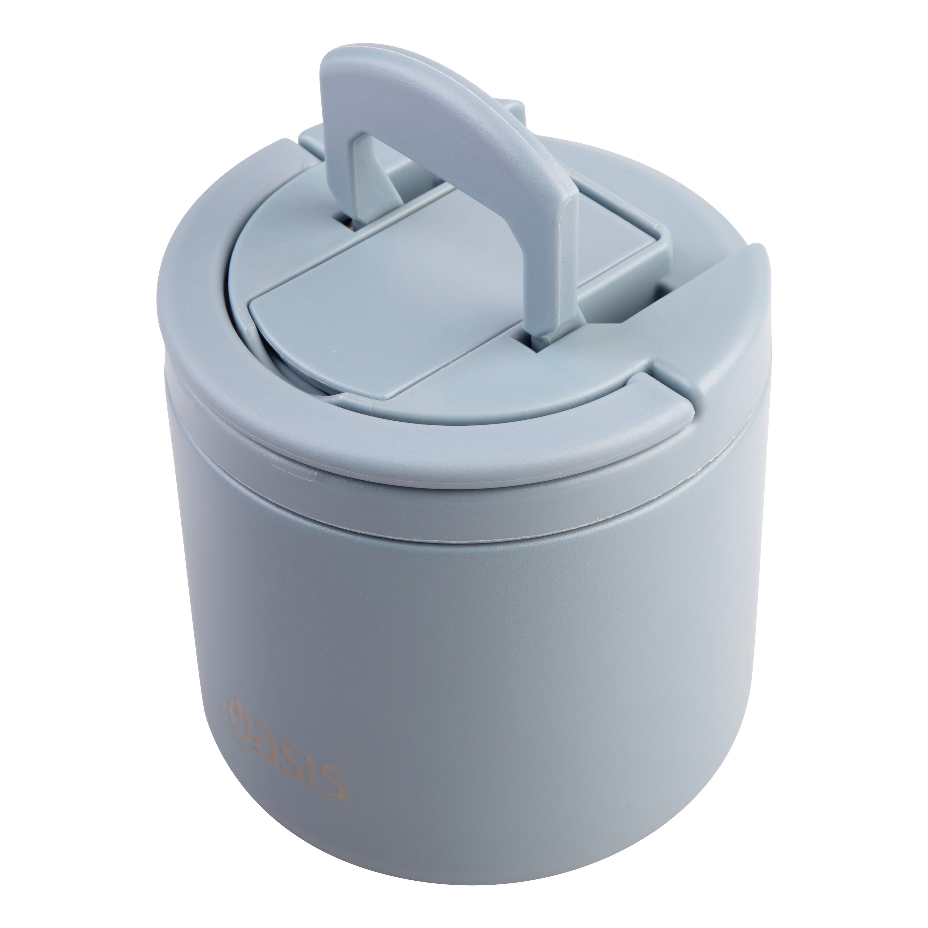 Oasis Double Wall Insulated Food Flask with Quick Release Lid & Spork 500ml - Hazy Blue