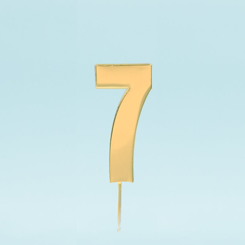 Cake & Candle Bold Cake Topper Number 7 Gold