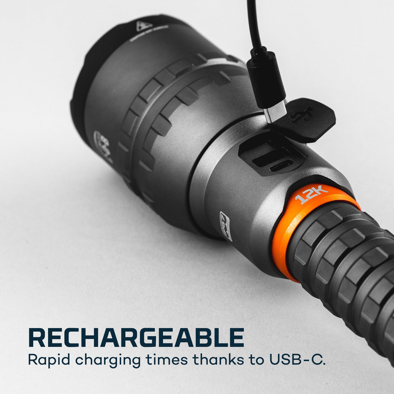 12,000 Lumen USB-C Rechargeable Flashlight

