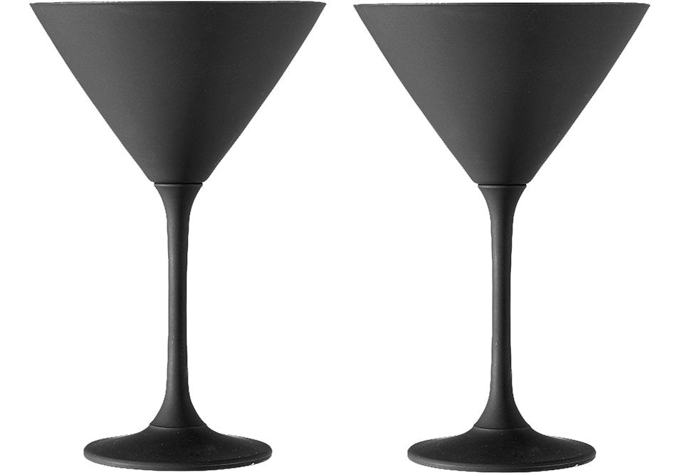 Tempa Aurora Matte Black 2pk Martini Glass