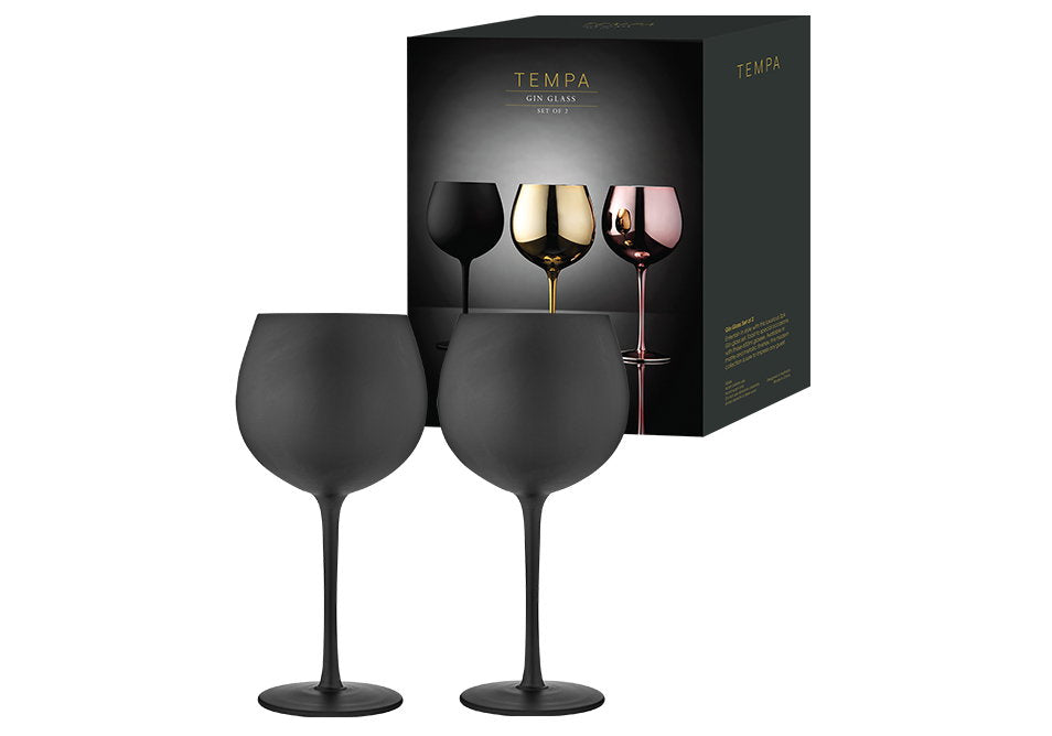 Tempa Aurora Matte Black 2pk Gin Glass