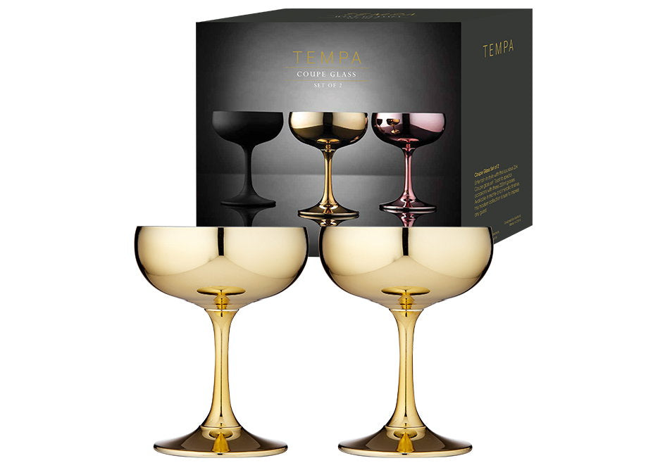 Tempa Aurora Gold 2pk Coupe Glass