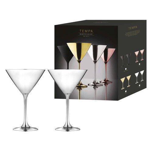 Tempa Aurora Silver 2pk Martini Glass
