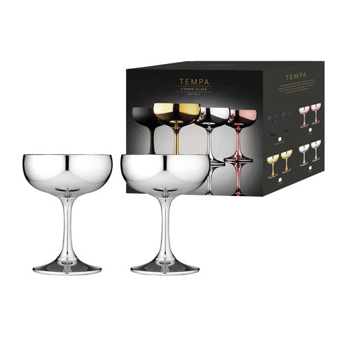 Tempa Aurora Silver 2pk Coupe Glass