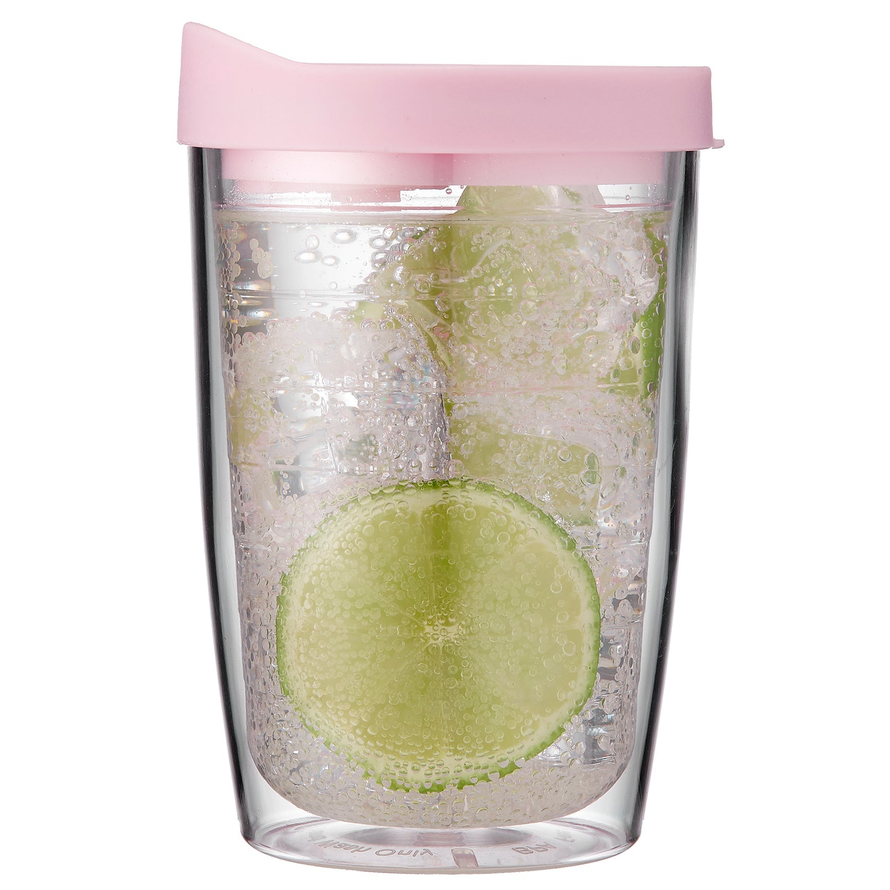 Porta by Ladelle Portables Clear Pink Travel Mug Tumbler