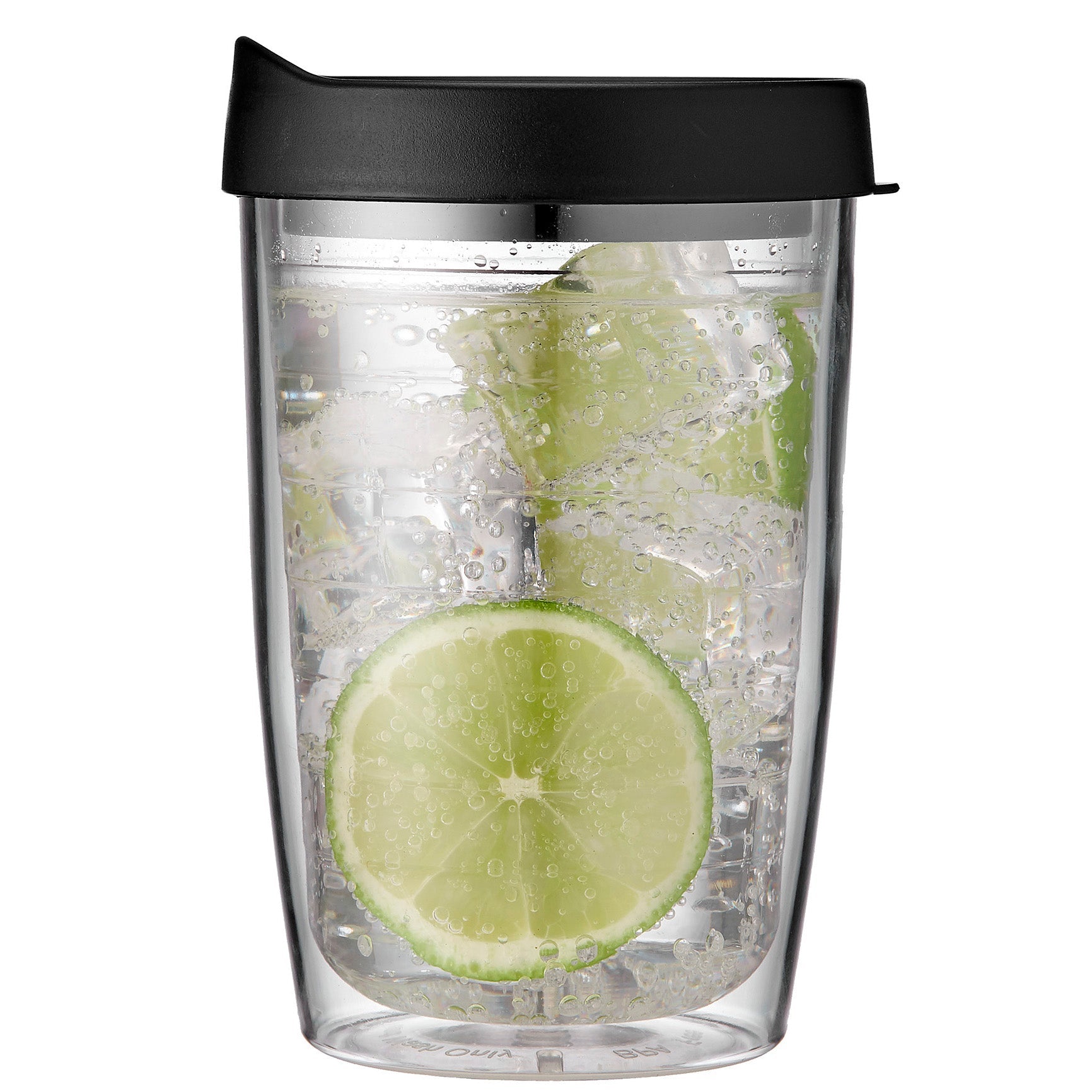 Porta by Ladelle Portables Clear Black Travel Mug Tumbler