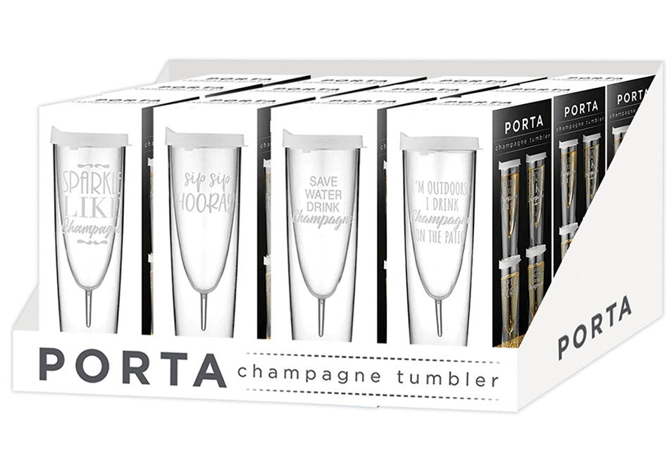 Porta by Ladelle Champagne Enthusiast Assorted Tumbler