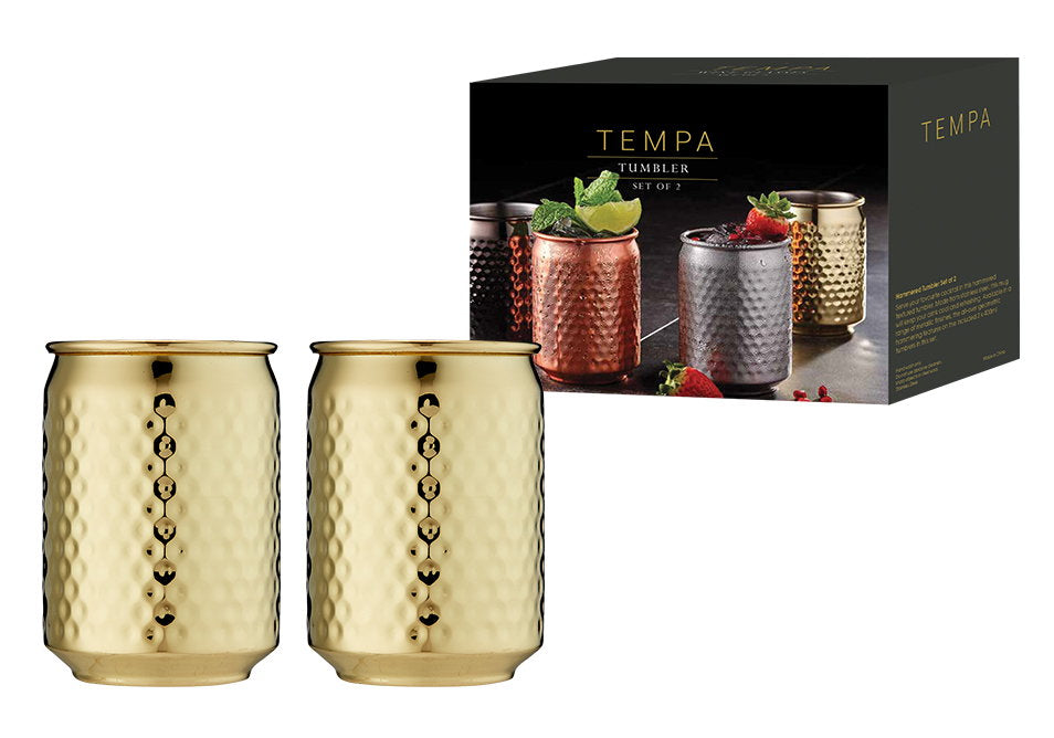 Tempa Spencer Hammered Gold 2pk Tumbler