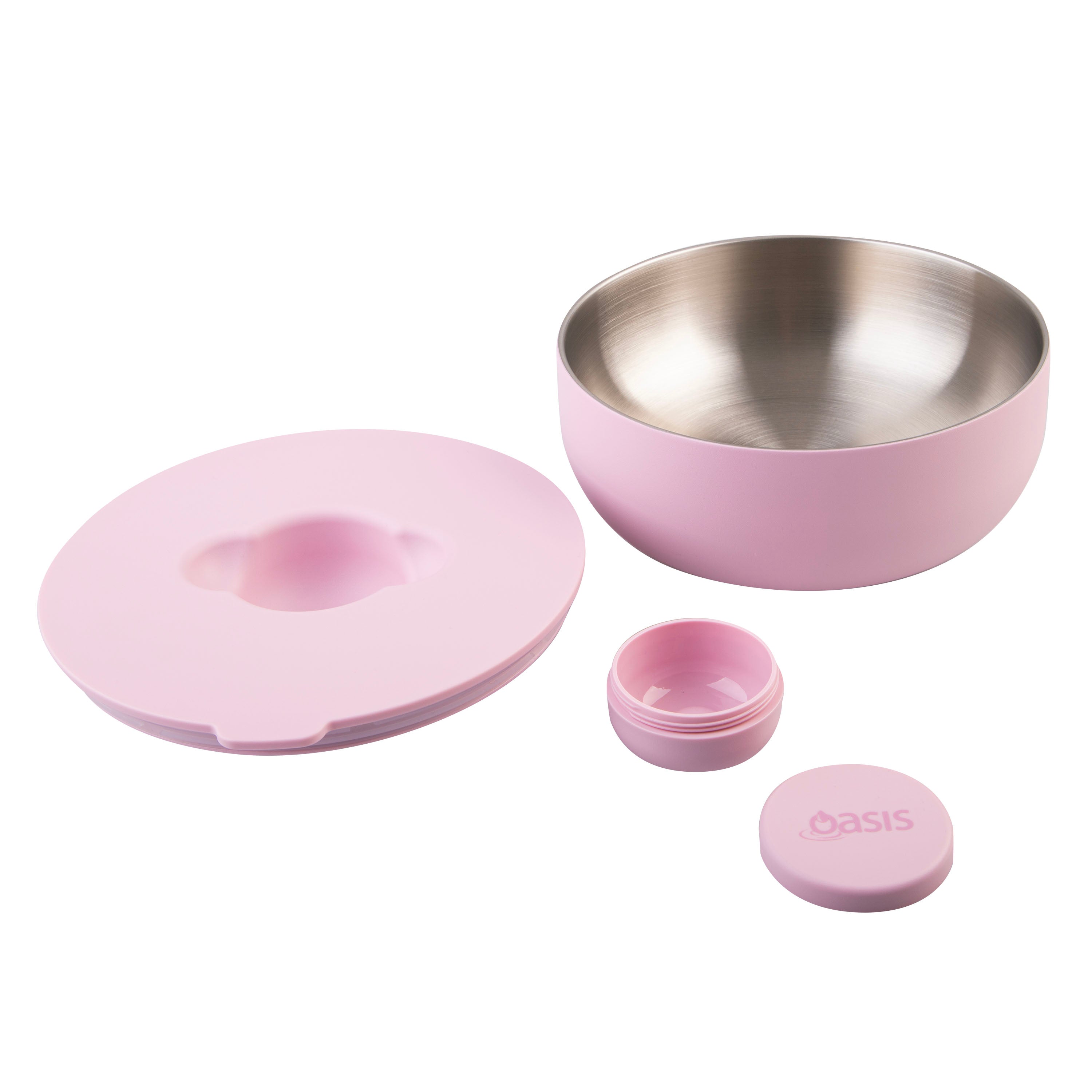 Oasis Stainless Steel Double Wall Fresh-N-Go Lunch Bowl 950ml - Pink Lemonade