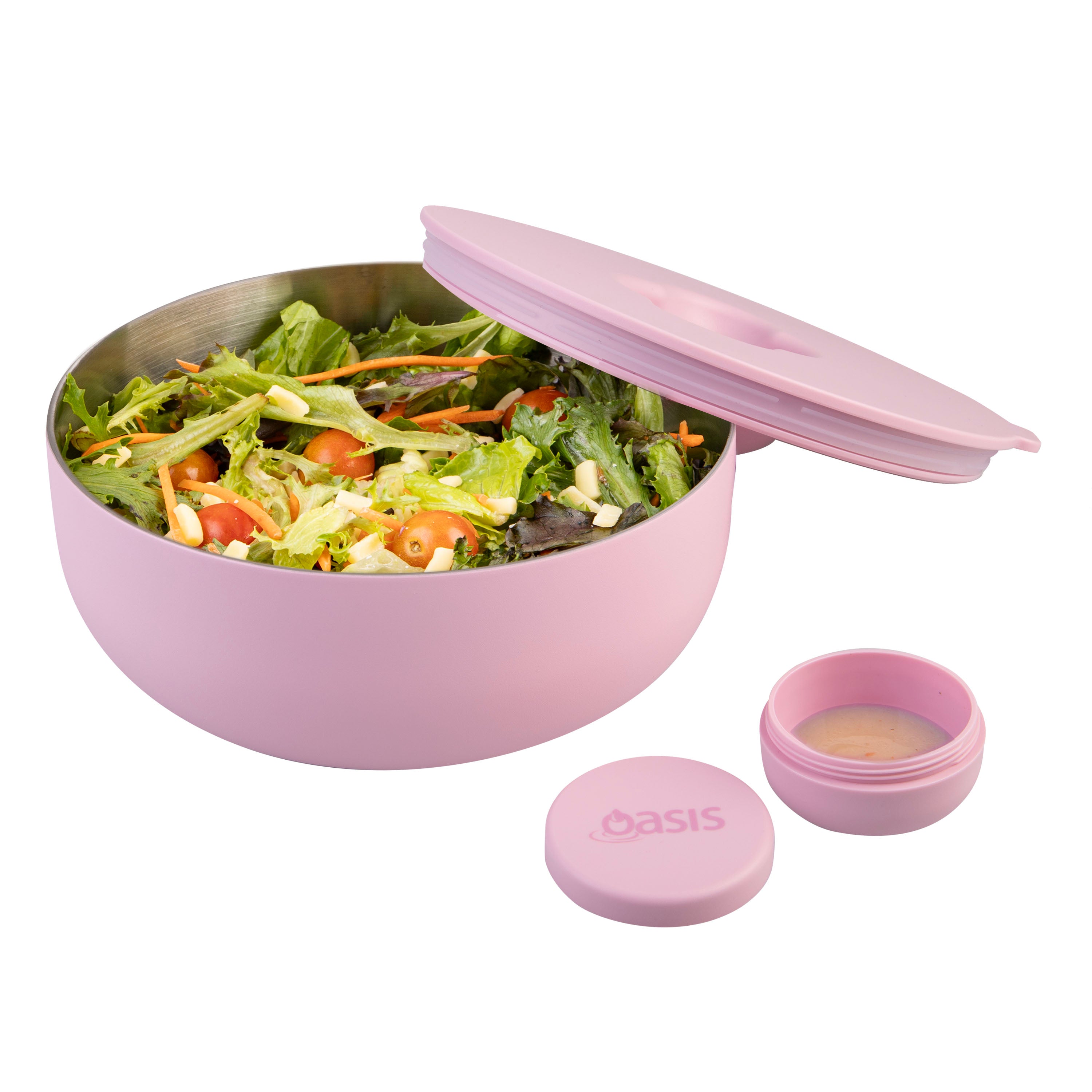 Oasis Stainless Steel Double Wall Fresh-N-Go Lunch Bowl 950ml - Pink Lemonade