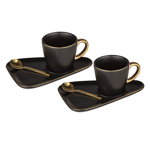 Tempa Asteria Black 2pk Espresso Set