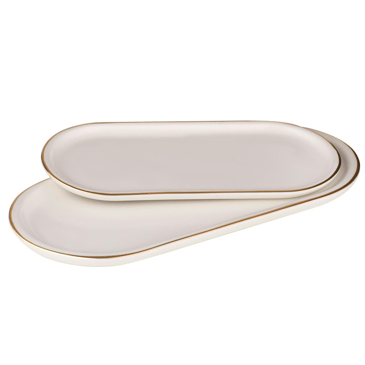 Tempa Asteria White 2pk Oblong Tray Set