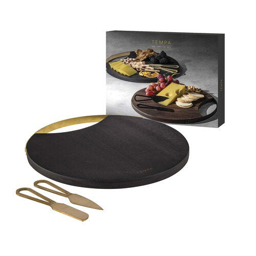 Tempa Orson Black 3pc Cheese Set