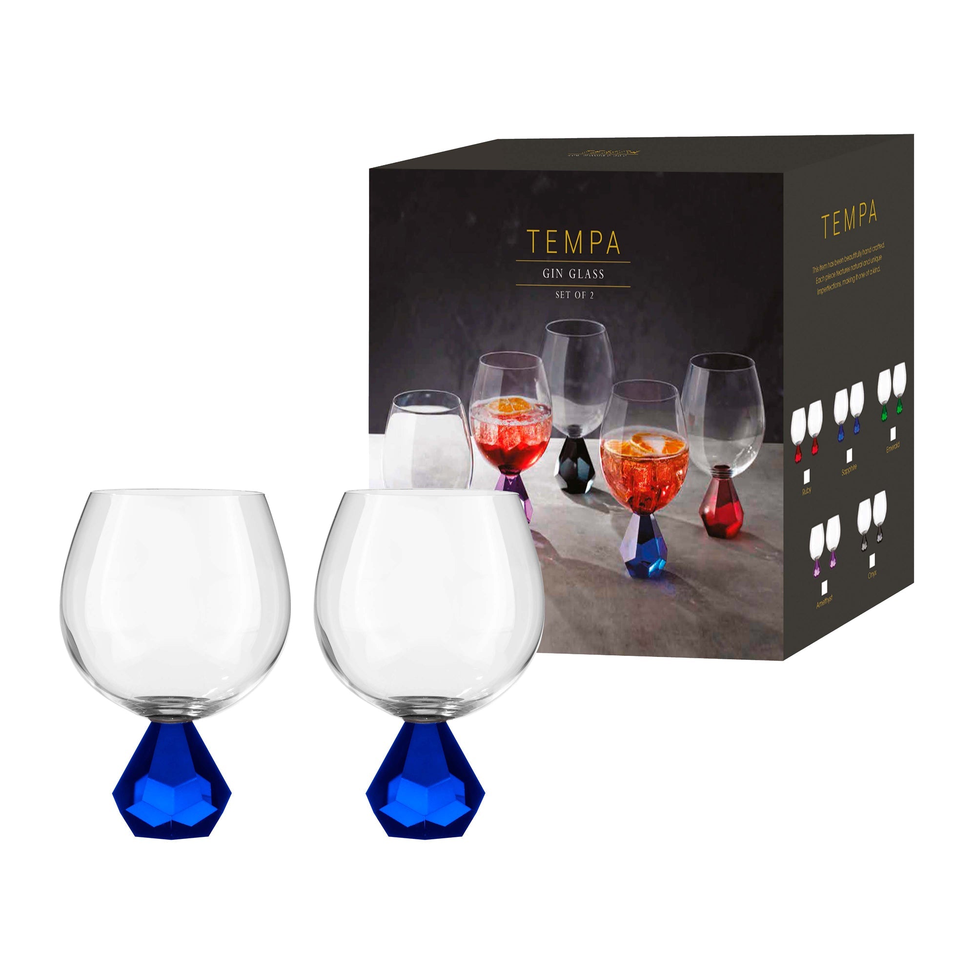 Tempa Zhara Sapphire 2pk Gin Glass