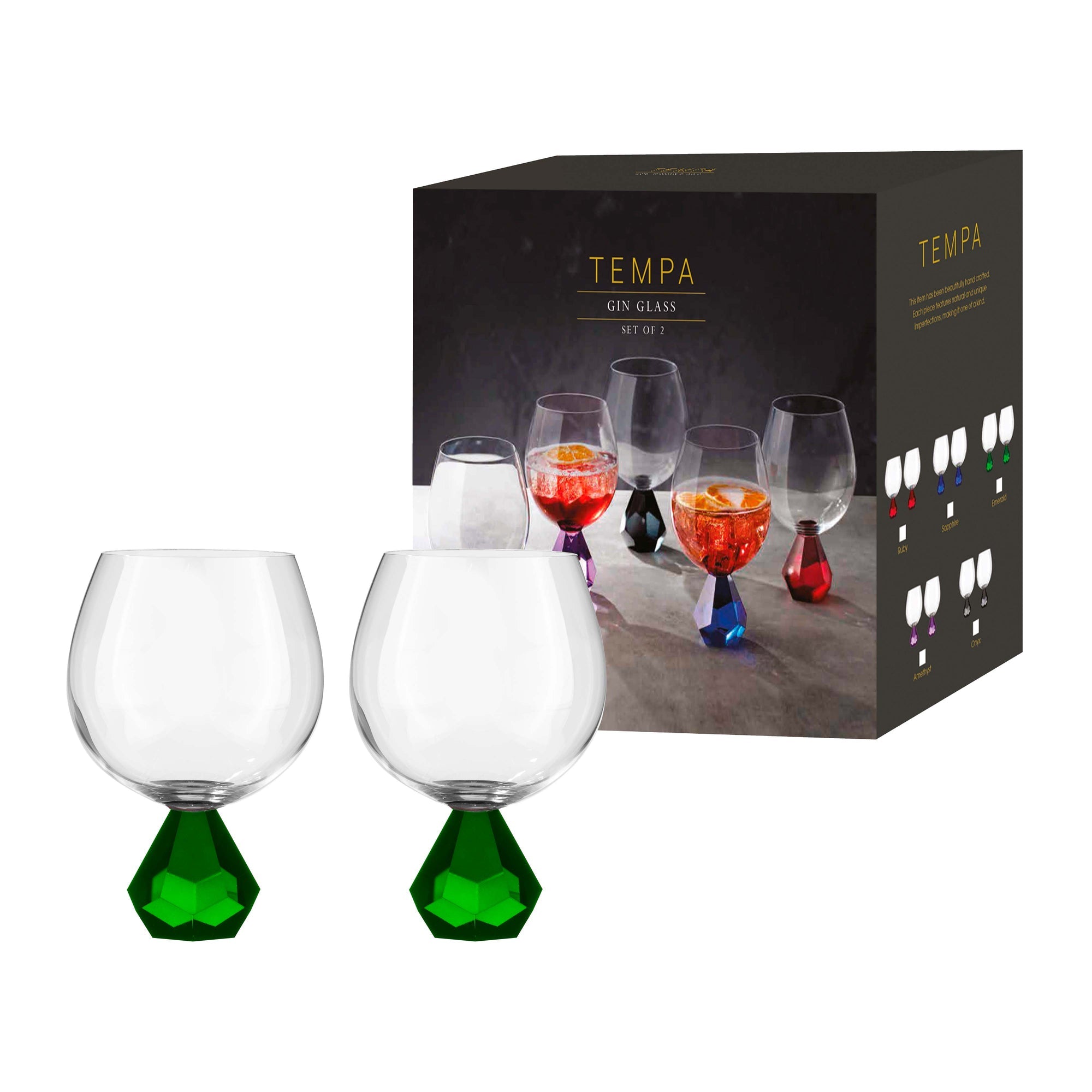 Tempa Zhara Emerald 2pk Gin Glass
