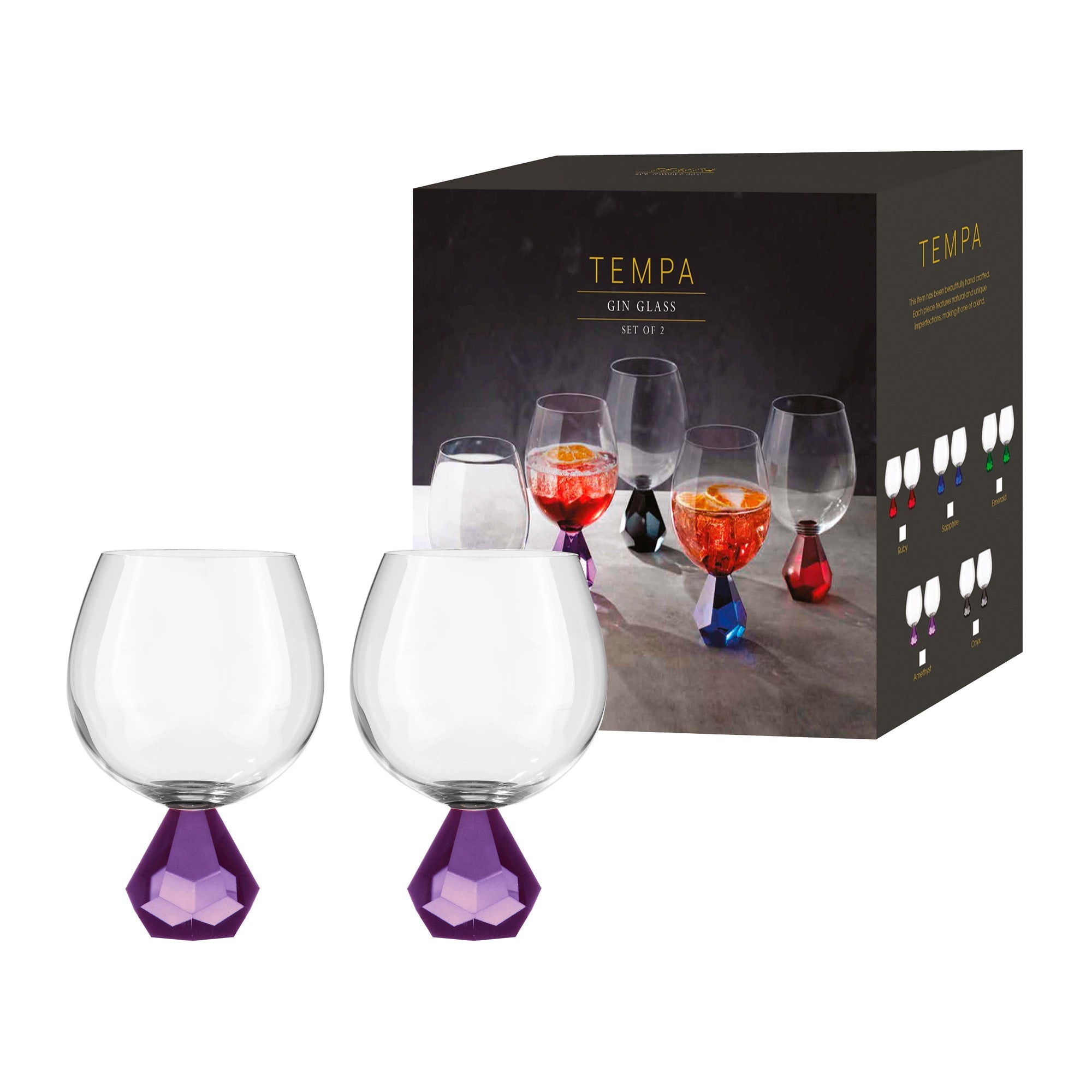 Tempa Zhara Amethyst 2pk Gin Glass