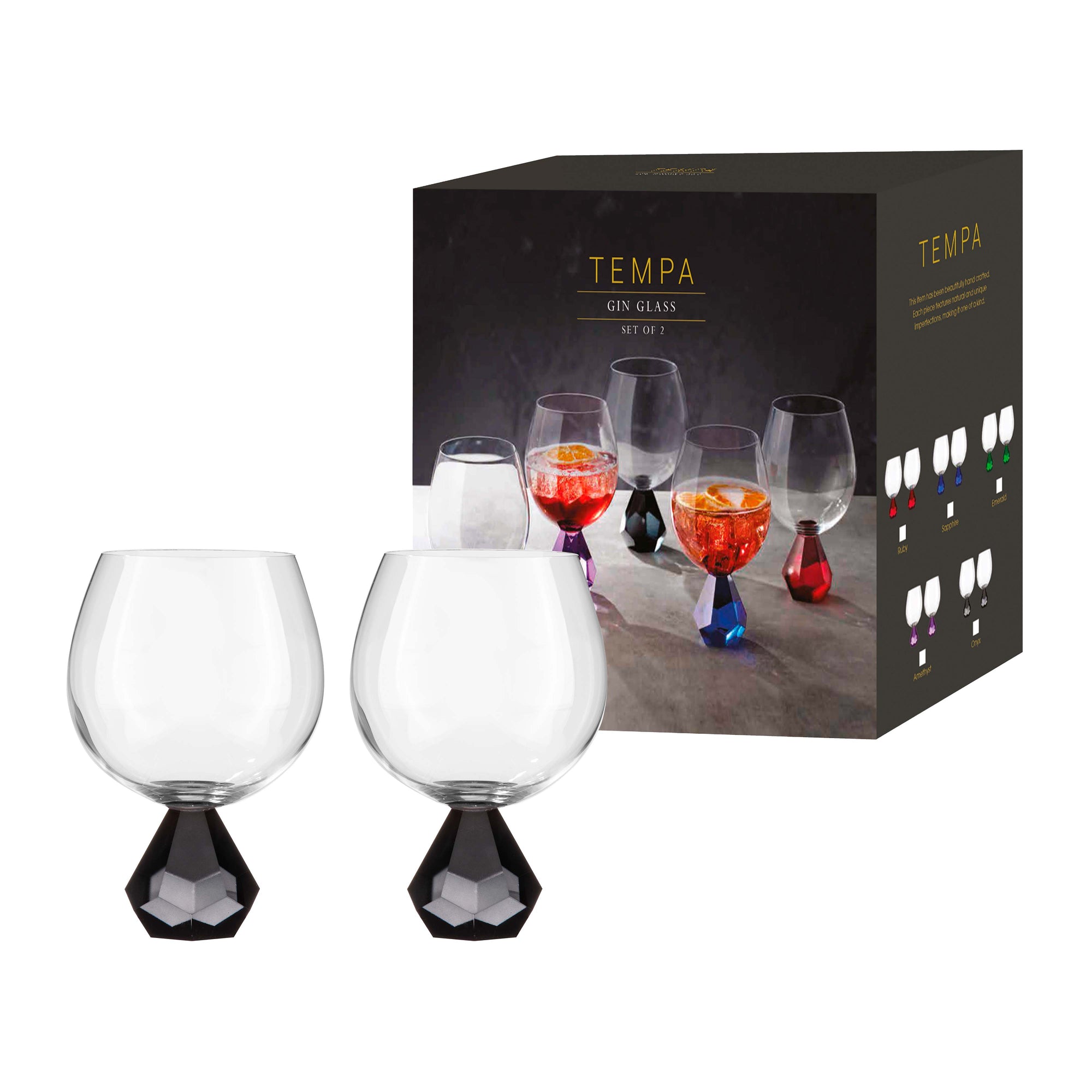 Tempa Zhara Onyx 2pk Gin Glass