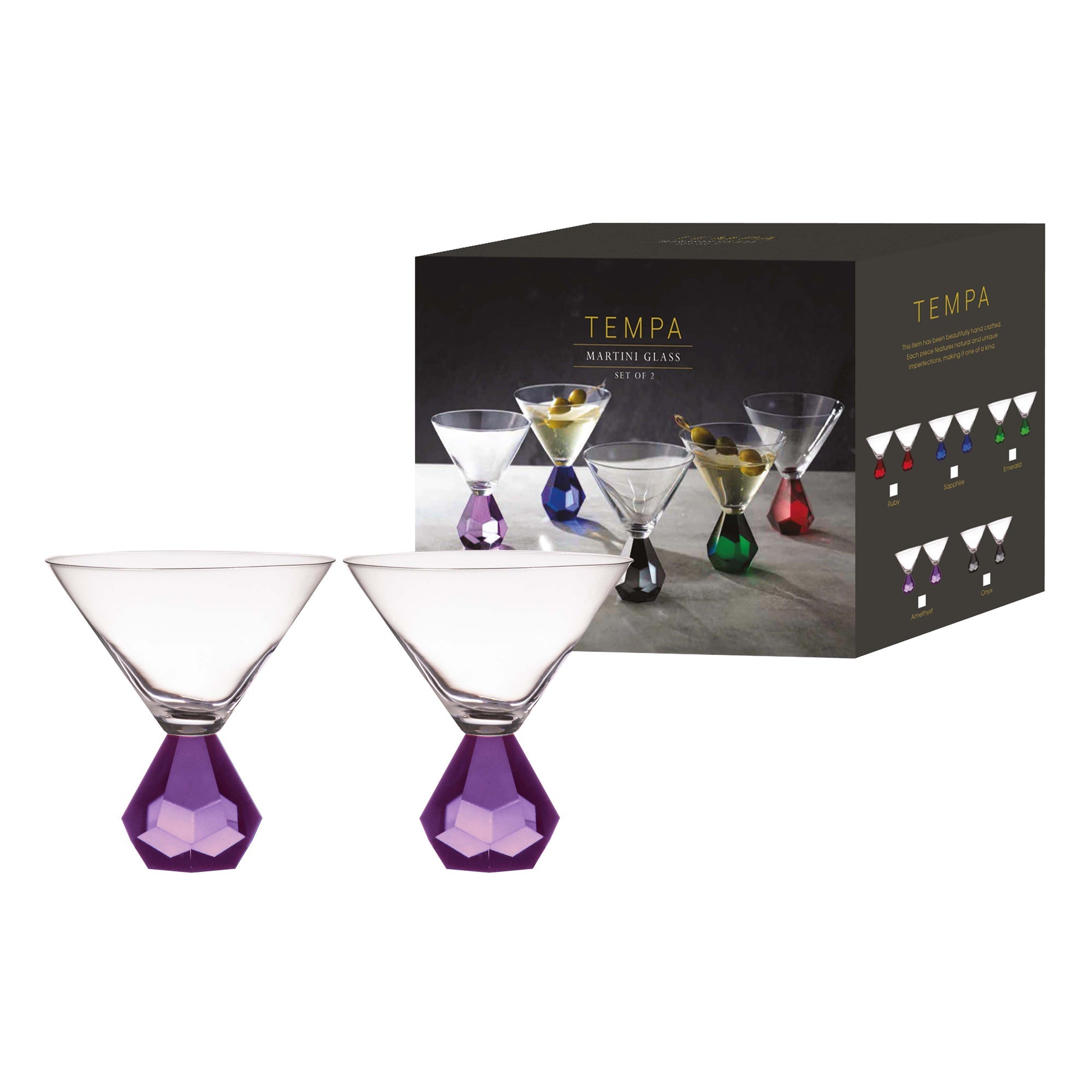 Tempa Zhara Amethyst 2pk Martini Glass