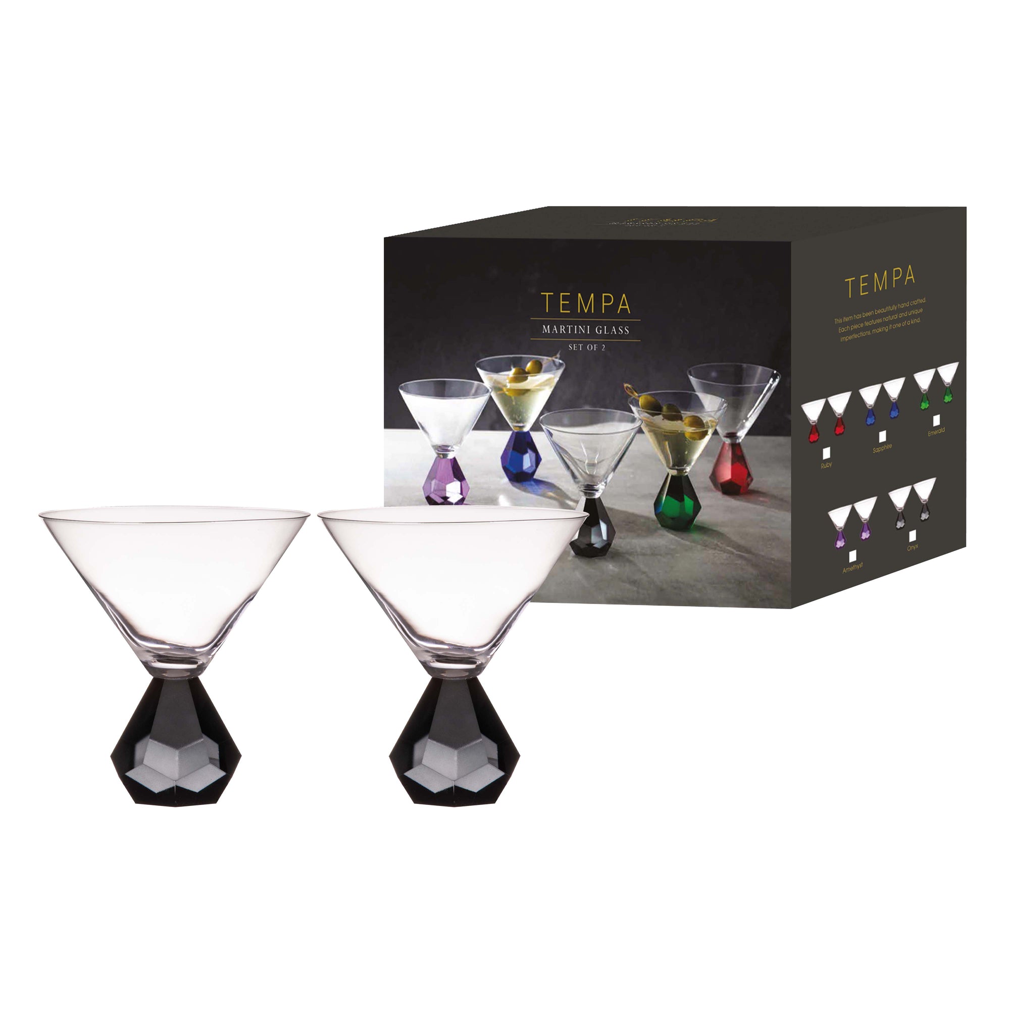 Tempa Zhara Onyx 2pk Martini Glass