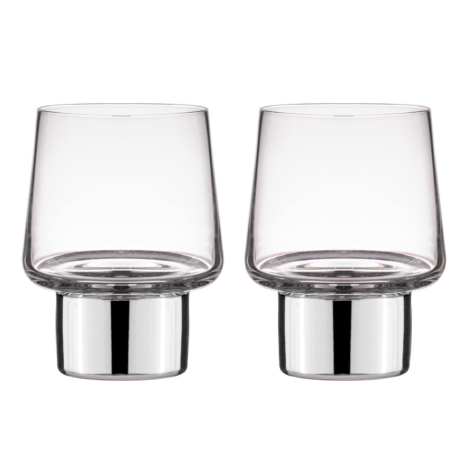 Tempa Aurora Clear Silver 2pk Glass Tumbler